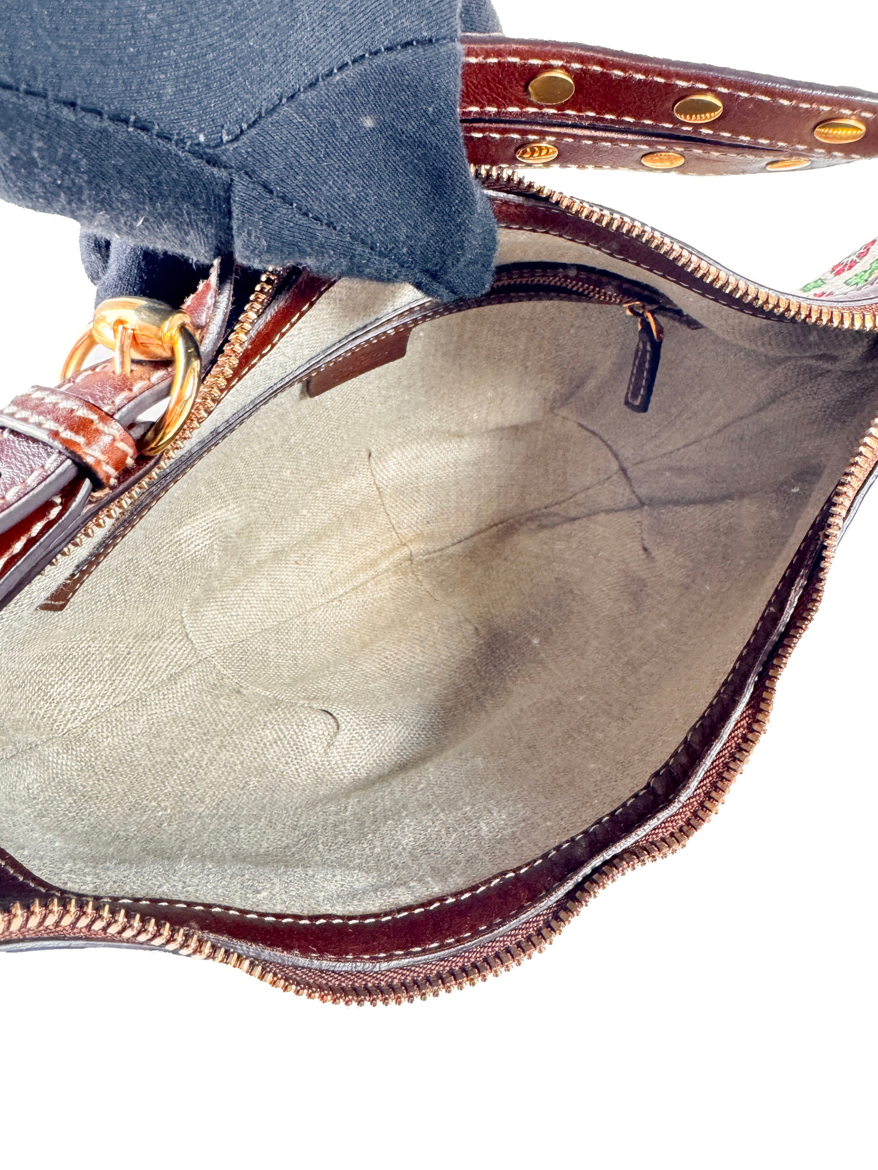 Gucci Monogram Biba Pineapple Print Hobo Brown  159773 482794