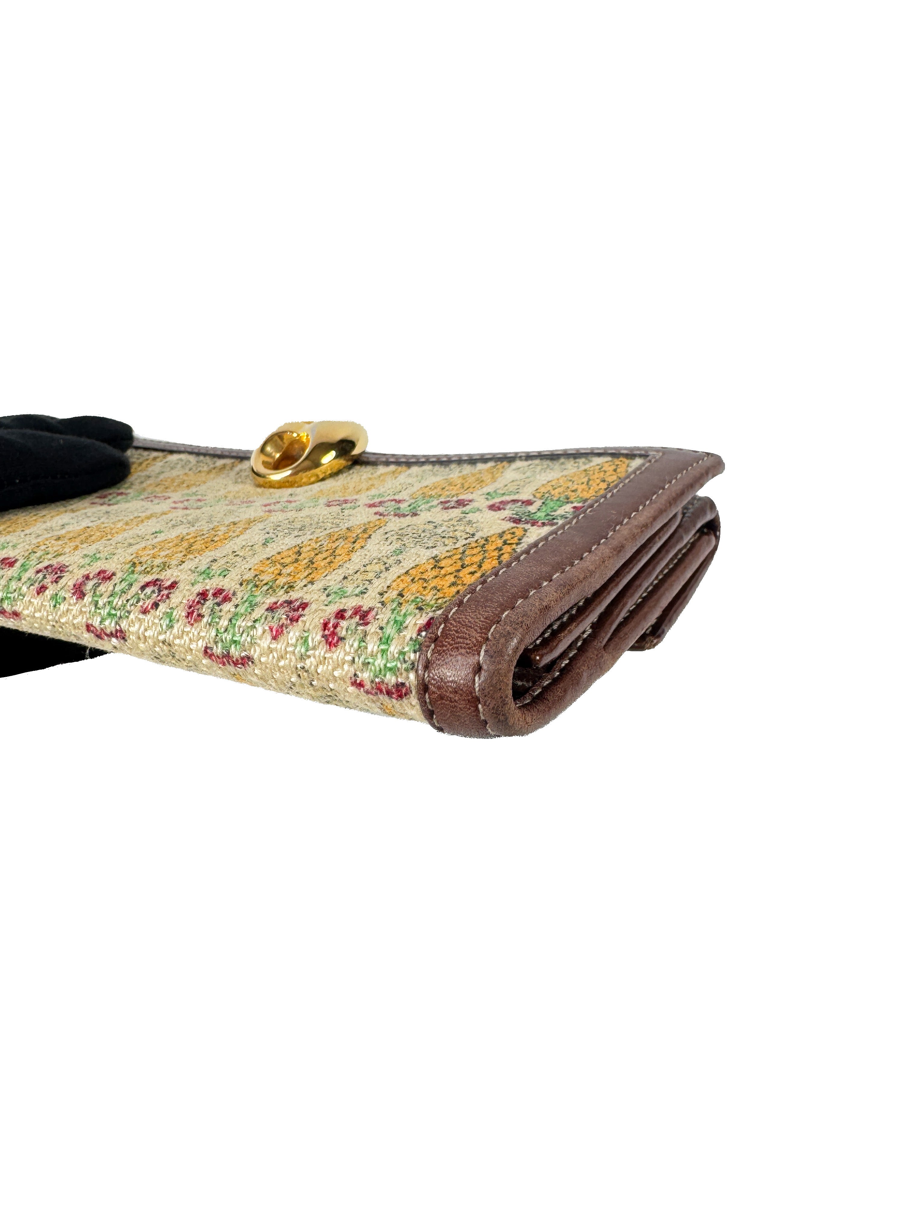 Gucci monogram Biba print pineapple wallet