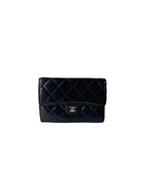 Chanel black leather flap cardholder wallet 13307144