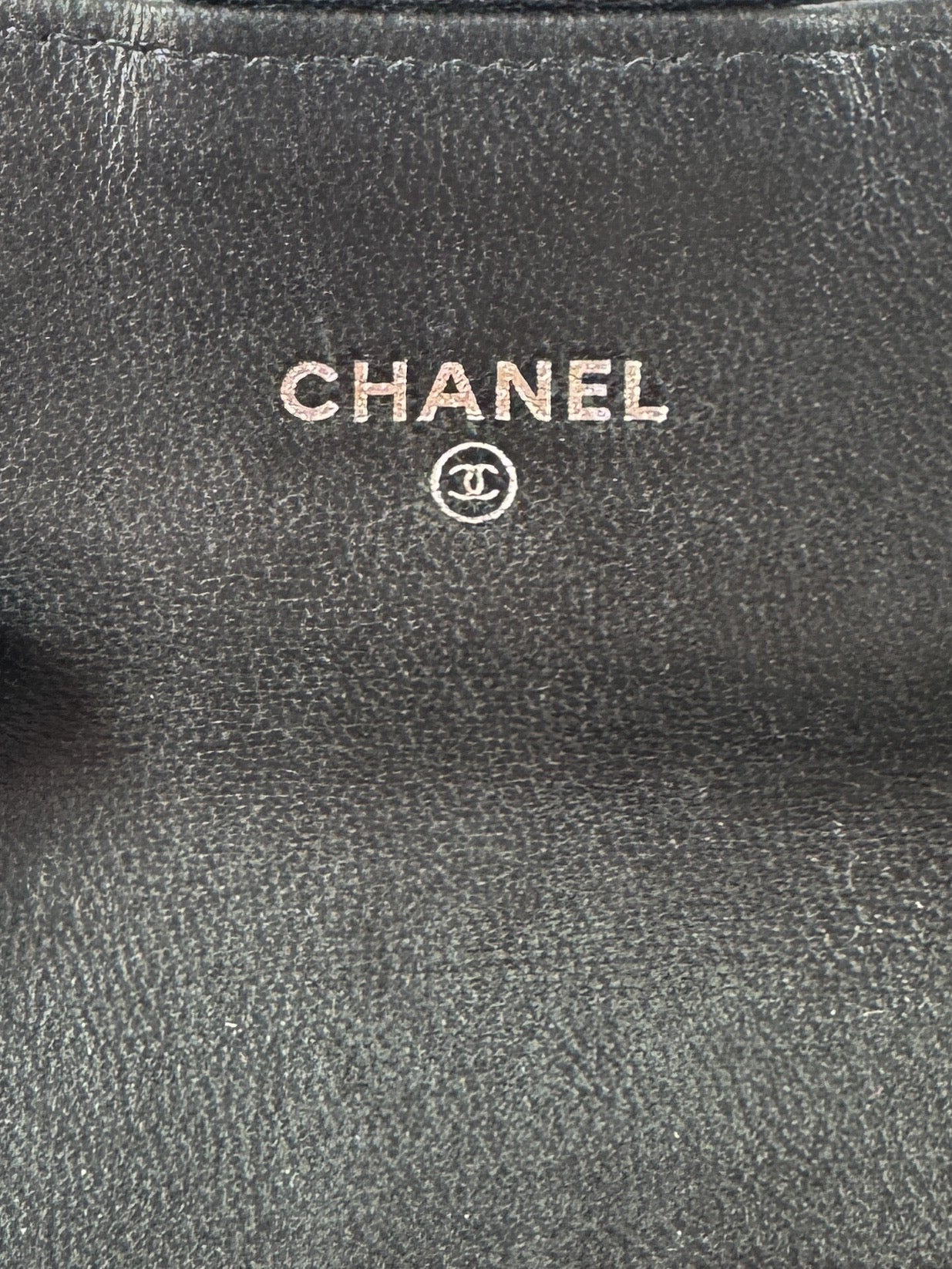 Chanel black leather flap cardholder wallet 13307144