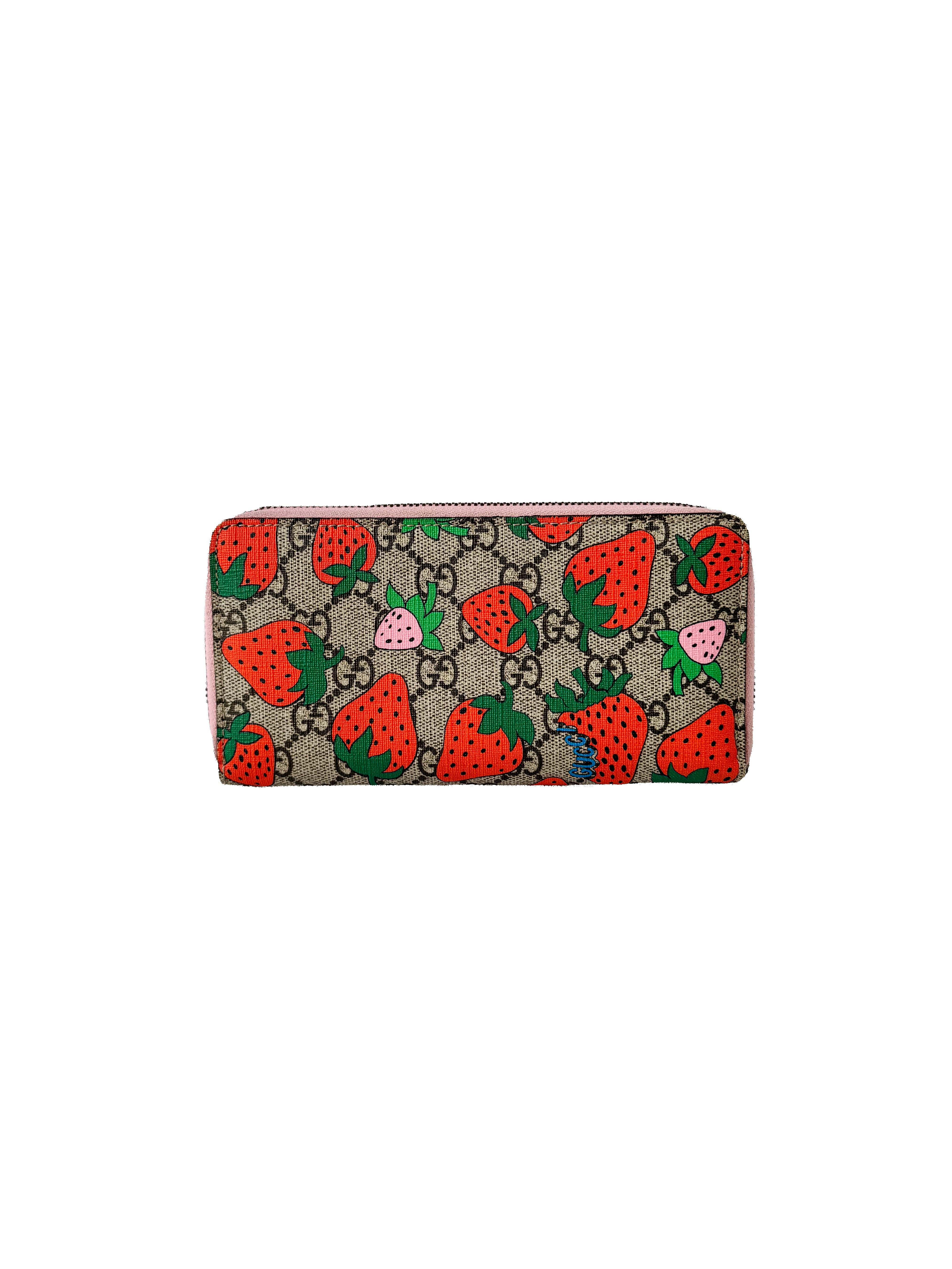 Gucci GG strawberry zip around wallet 5738651147