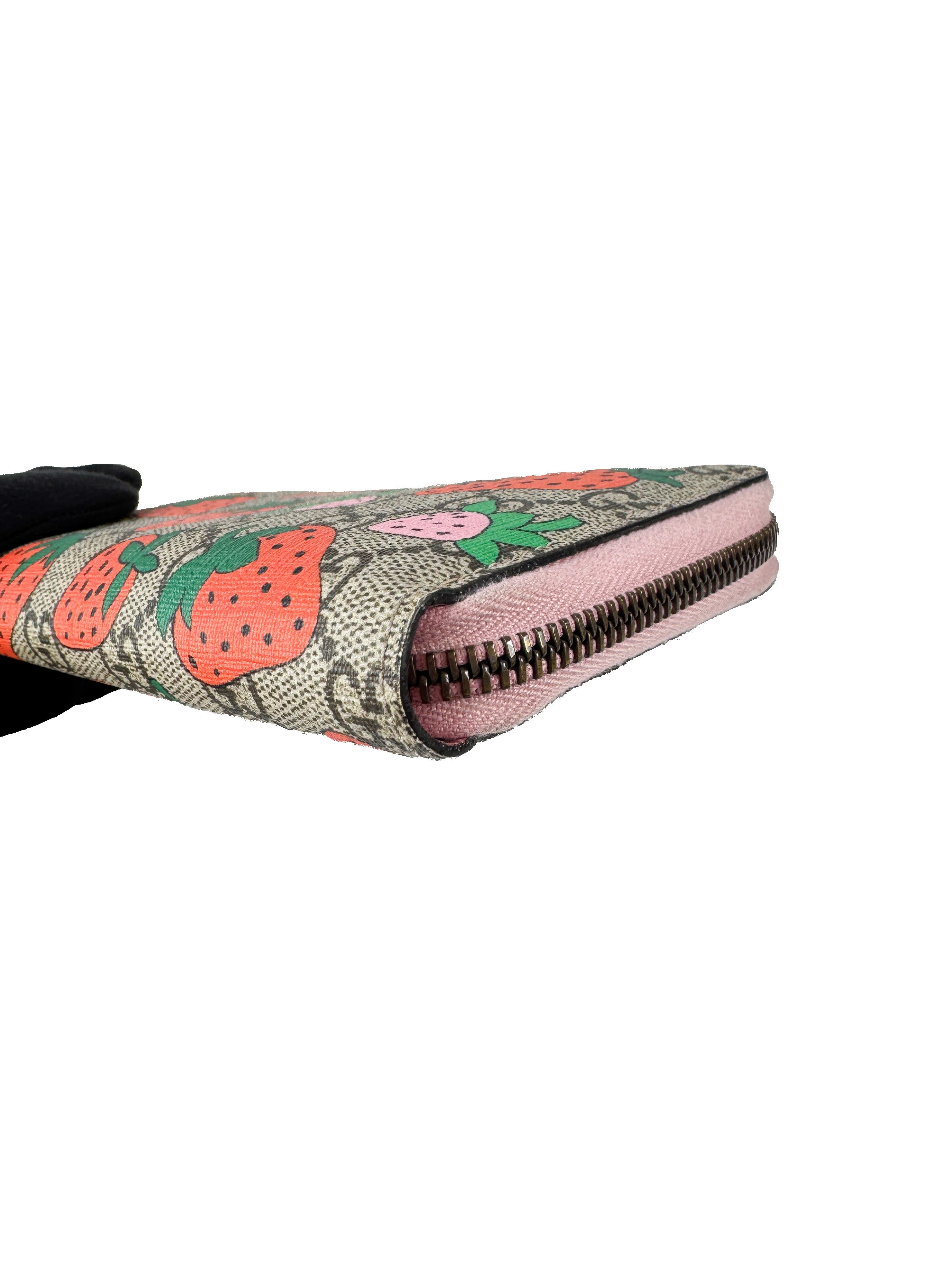 Gucci GG strawberry zip around wallet 5738651147