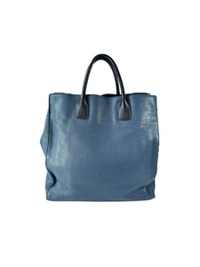 Prada Convertible Shopper Tote Vitello Daino Large Navy/black  56