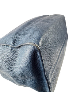 Prada Convertible Shopper Tote Vitello Daino Large Navy/black  56
