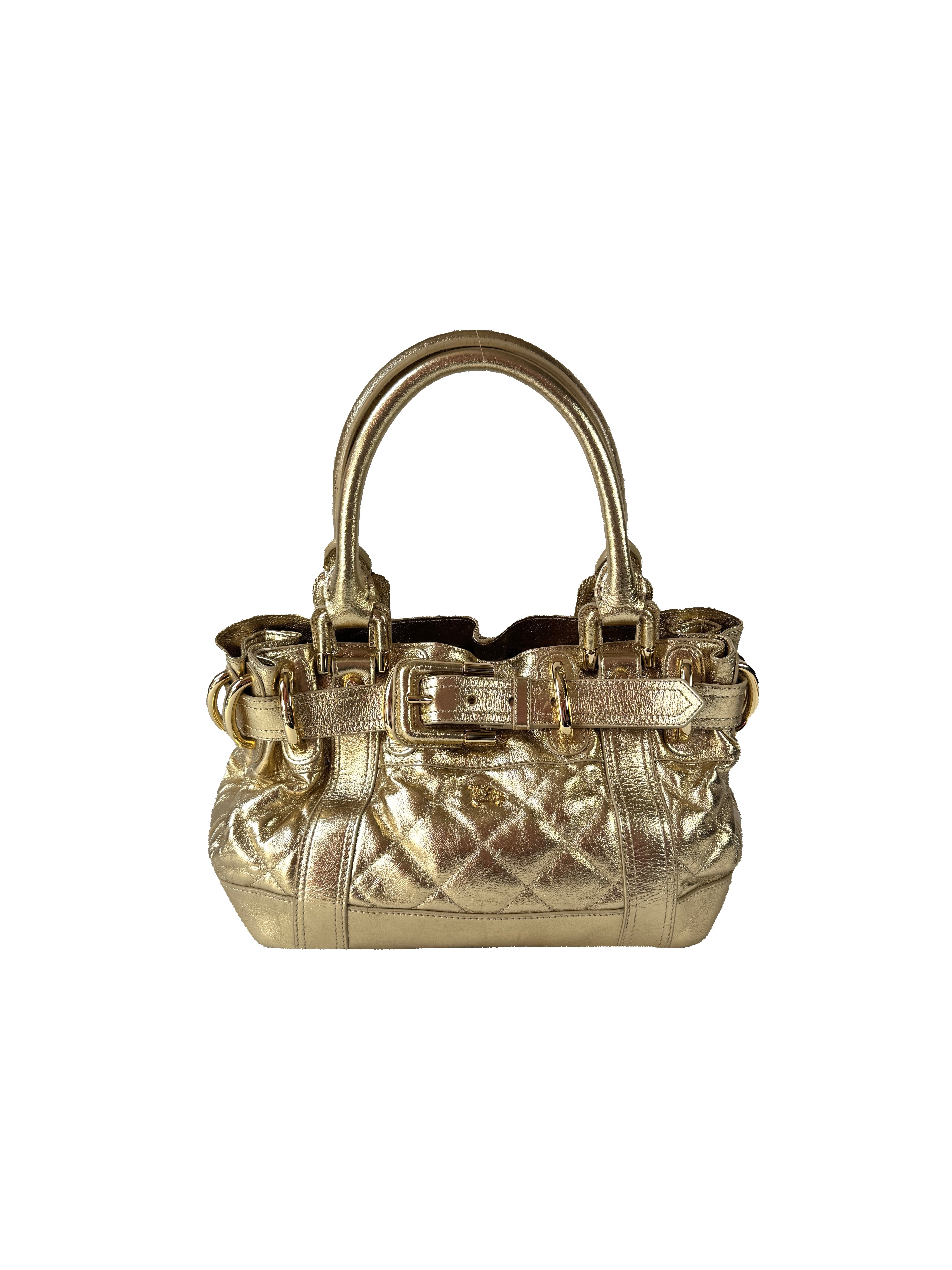 Burberry gold metallic leather Beaton ITPELANN5254FIR