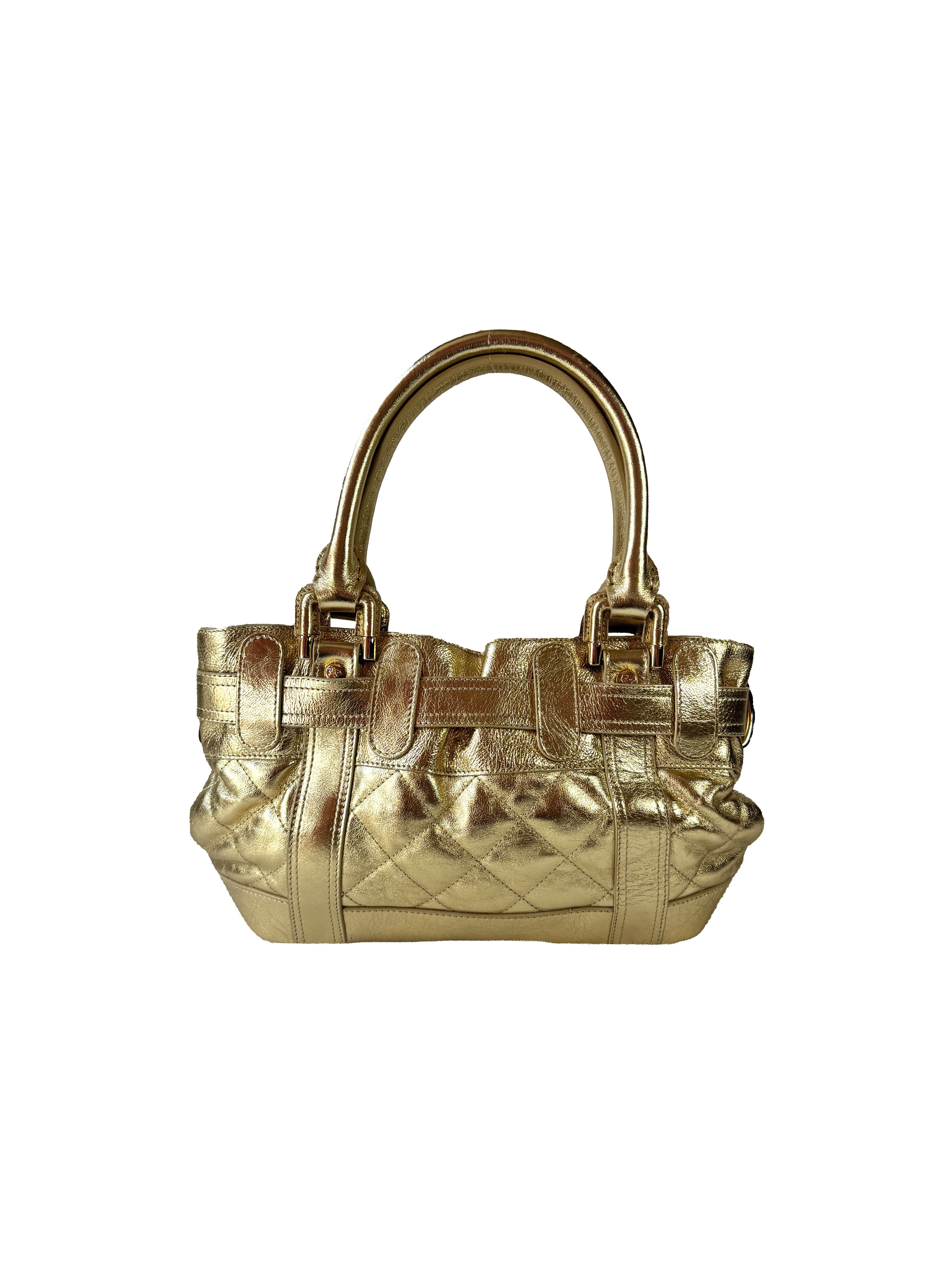 Burberry gold metallic leather Beaton ITPELANN5254FIR