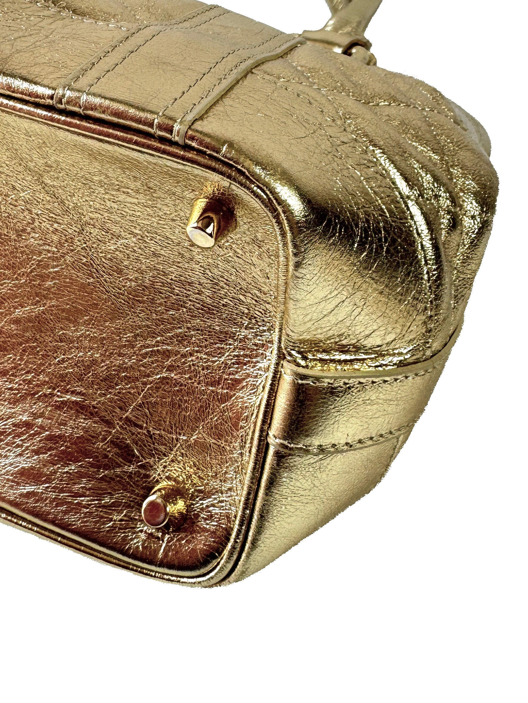 Burberry gold metallic leather Beaton ITPELANN5254FIR