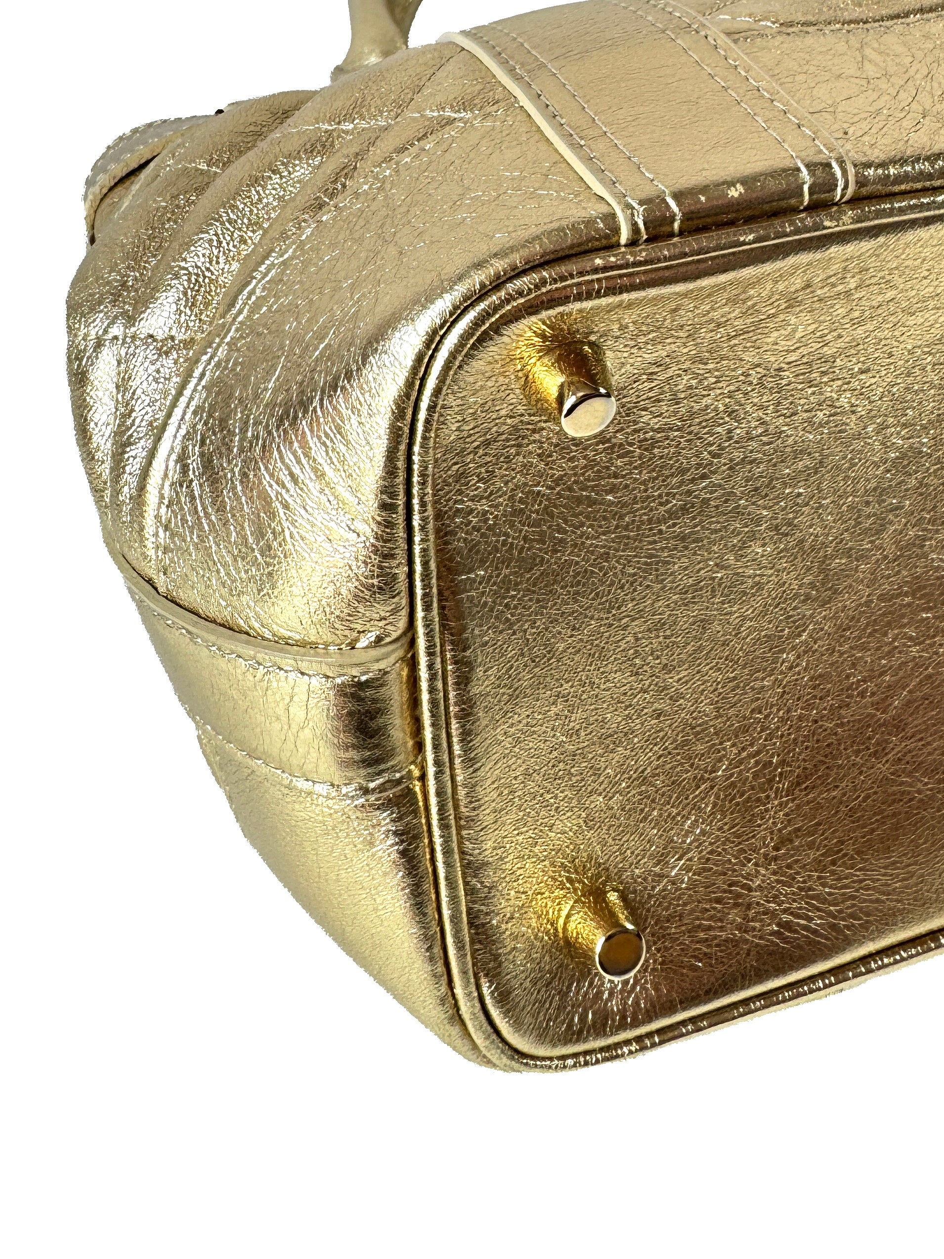 Burberry gold metallic leather Beaton ITPELANN5254FIR