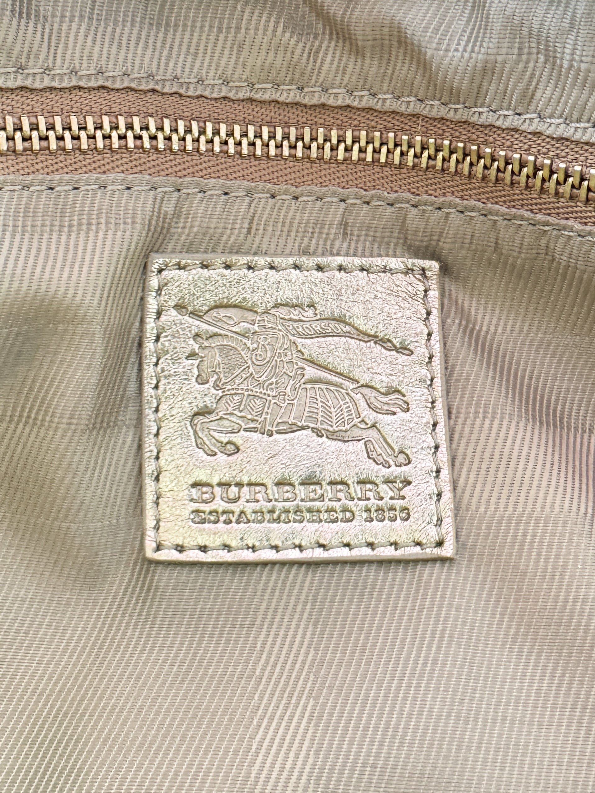 Burberry gold metallic leather Beaton ITPELANN5254FIR