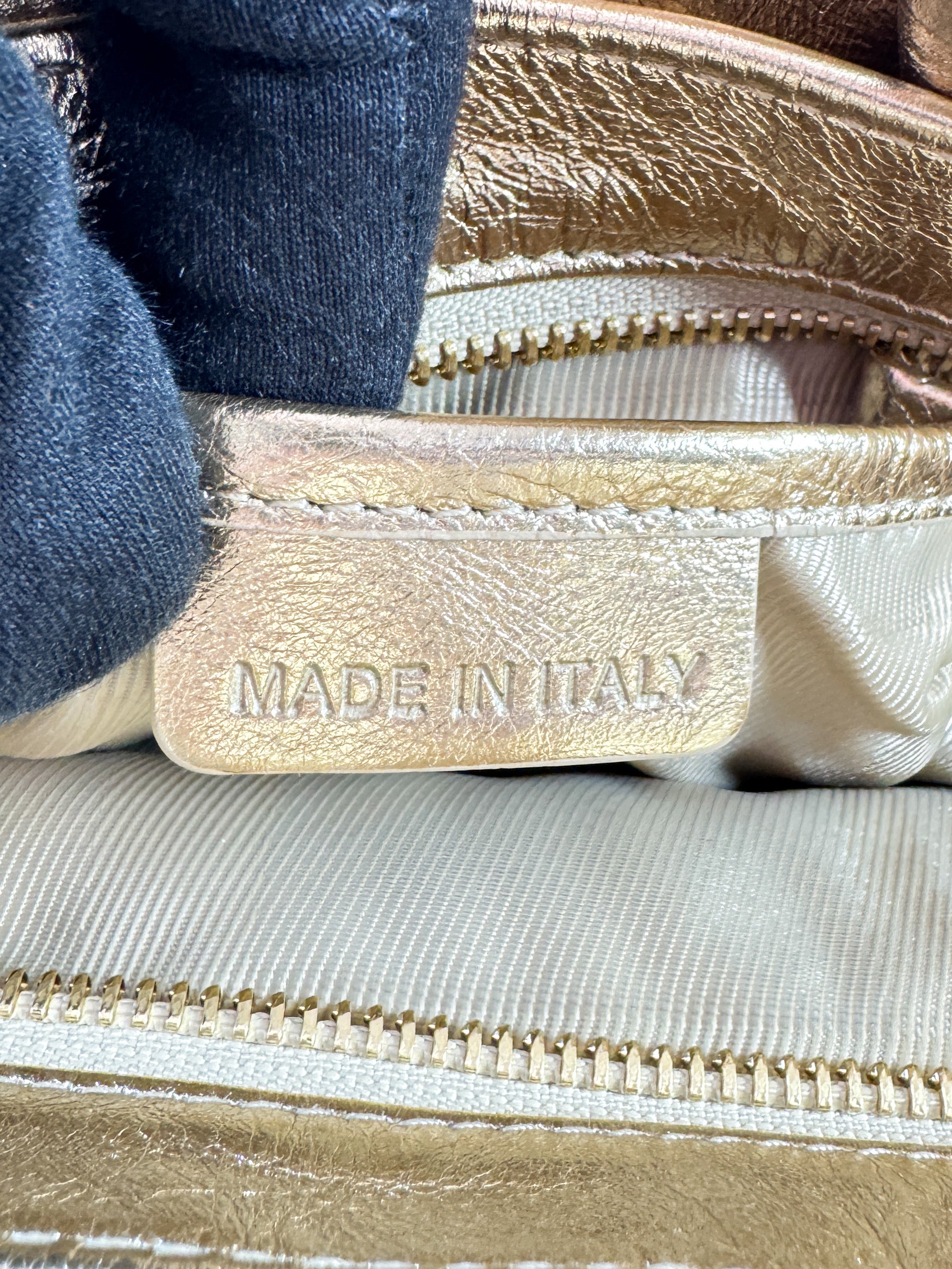 Burberry gold metallic leather Beaton ITPELANN5254FIR