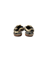 Burberry gold metallic leather sling backs size 7