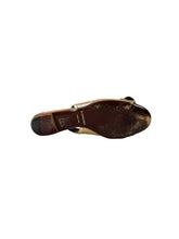 Burberry gold metallic leather sling backs size 7