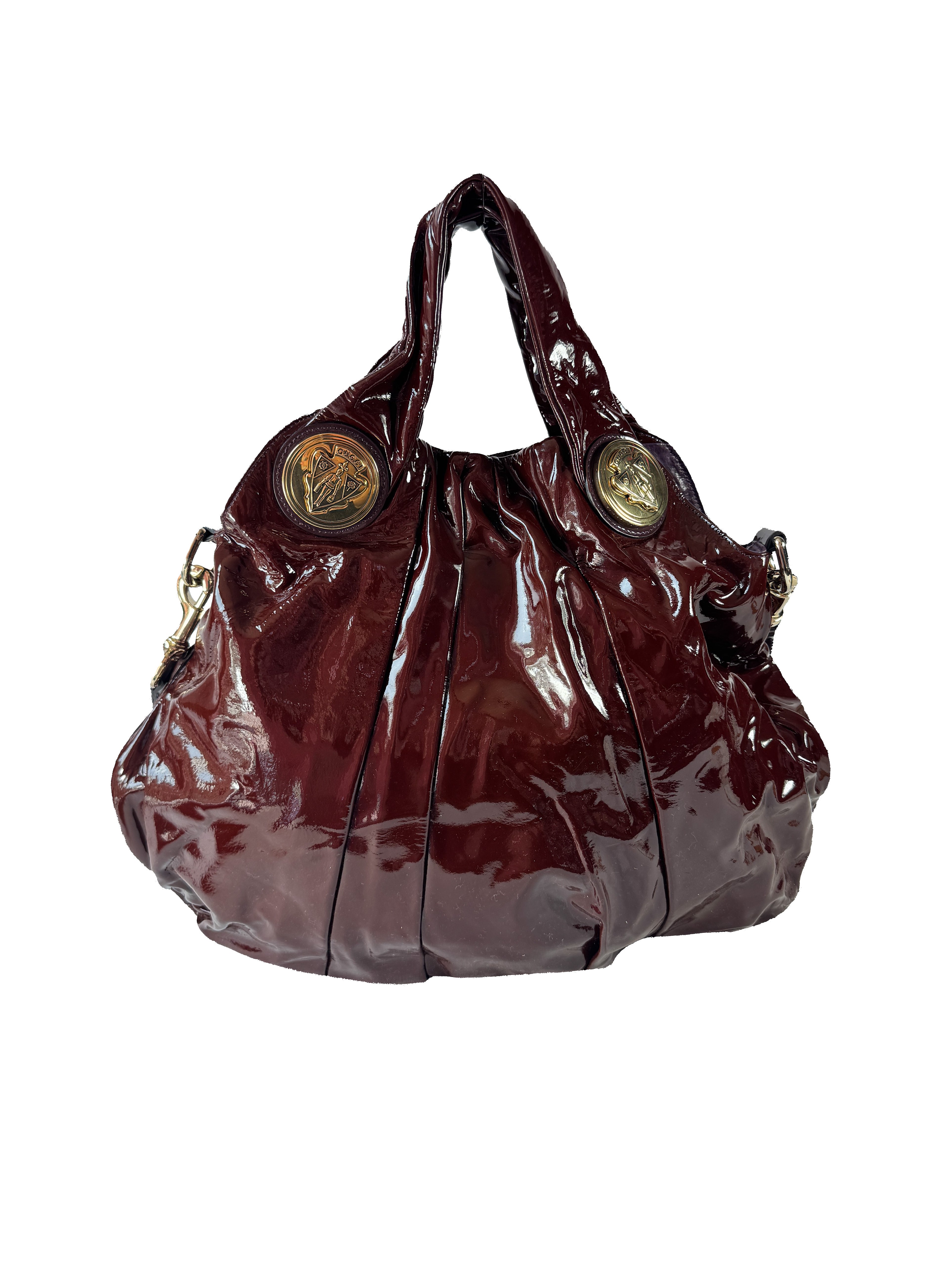 Gucci Hysteria burgundy leather patent leather bag 197016 001013