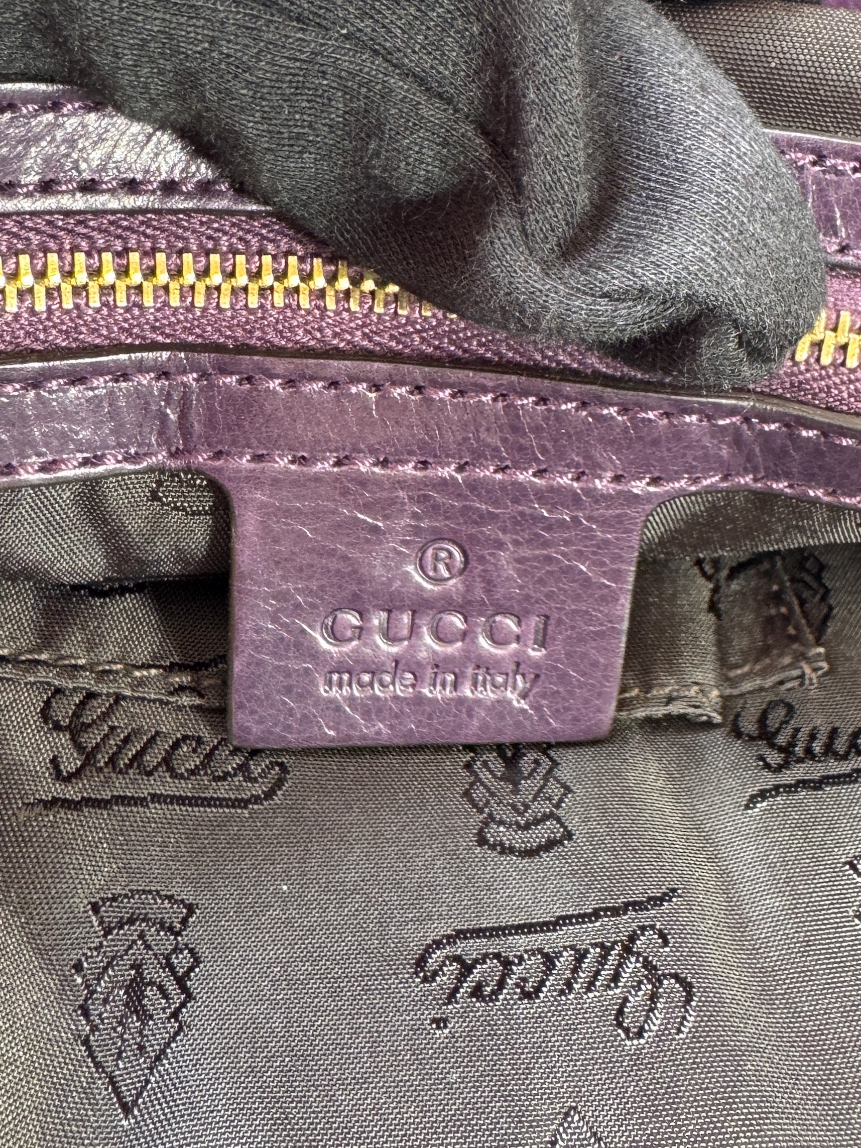 Gucci Hysteria burgundy leather patent leather bag 197016 001013