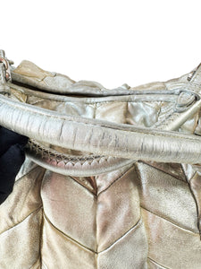 Miu Miu gold & silver nappa leather patchwork bag 122