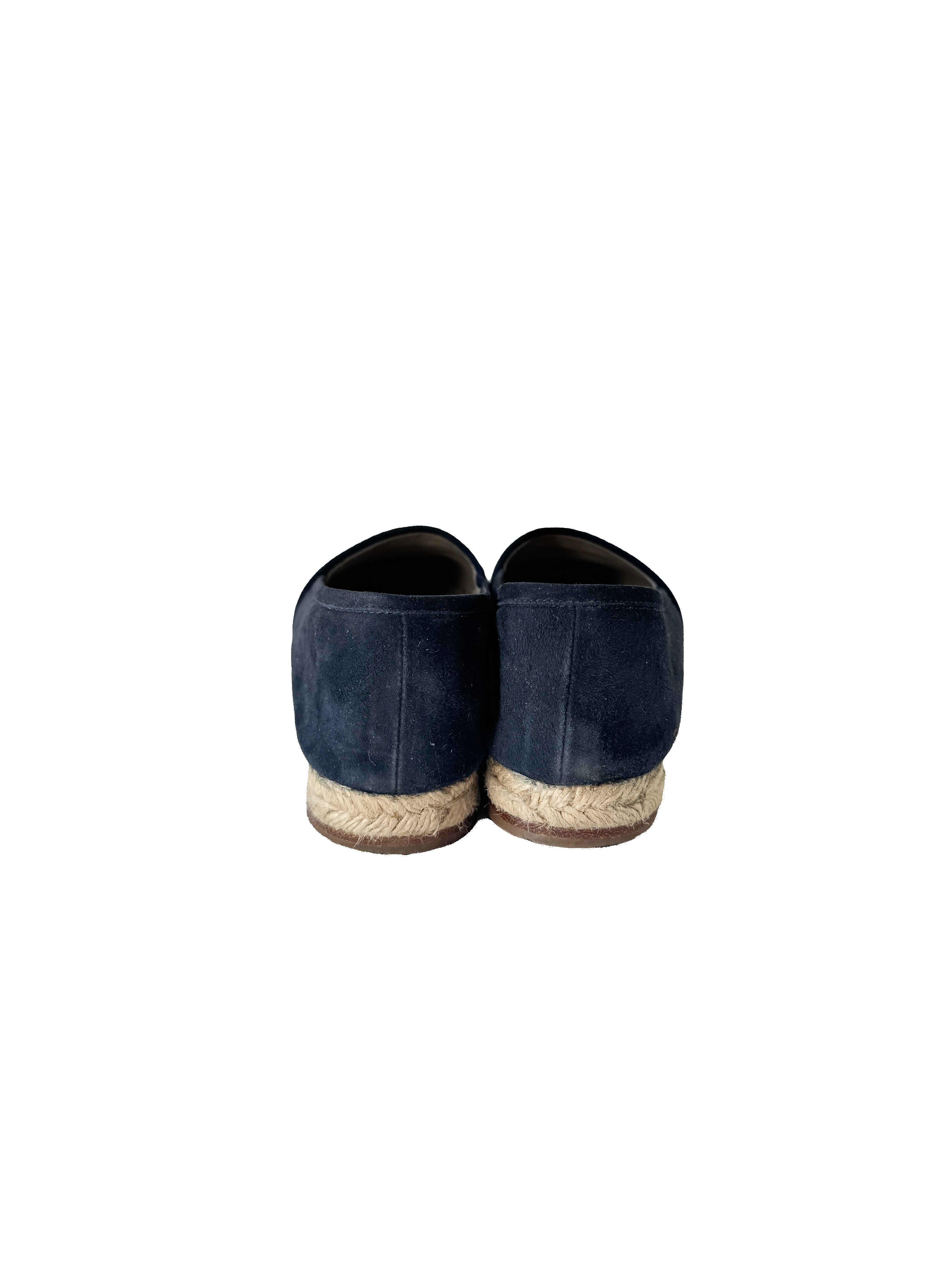 Giuseppe Zanotti navy embellished suede espadrilles size 37