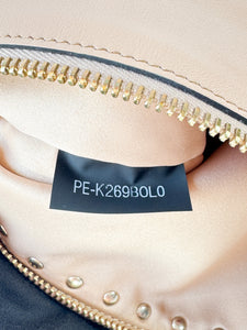 Valentino Garavani beige leather Rockstud clutch/pouch  PE-K269B0L0