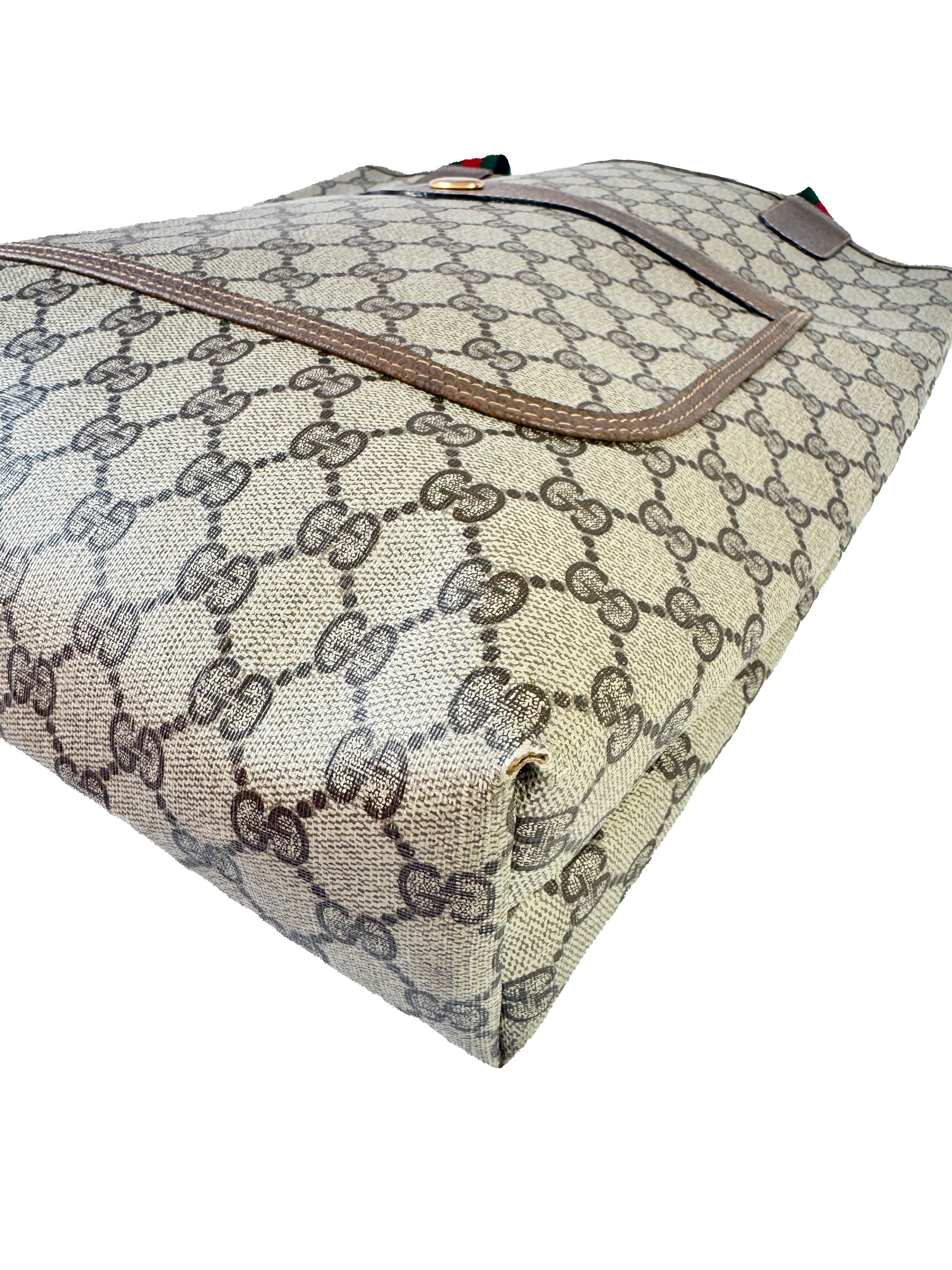 Gucci vintage Sherry line brown GG tote 39-02-003