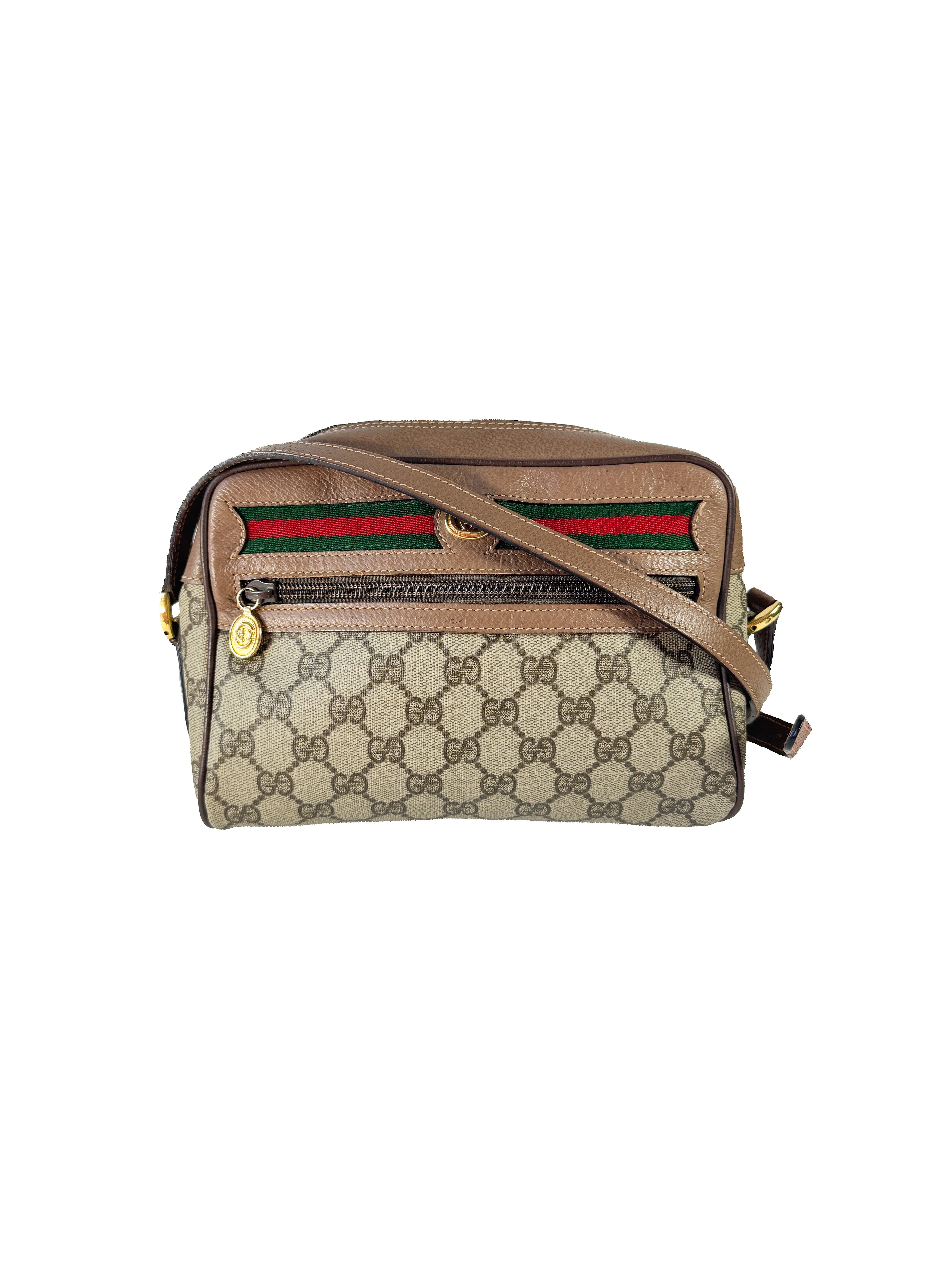Gucci vintage brown GG sherry line crossbody 001.44.6655