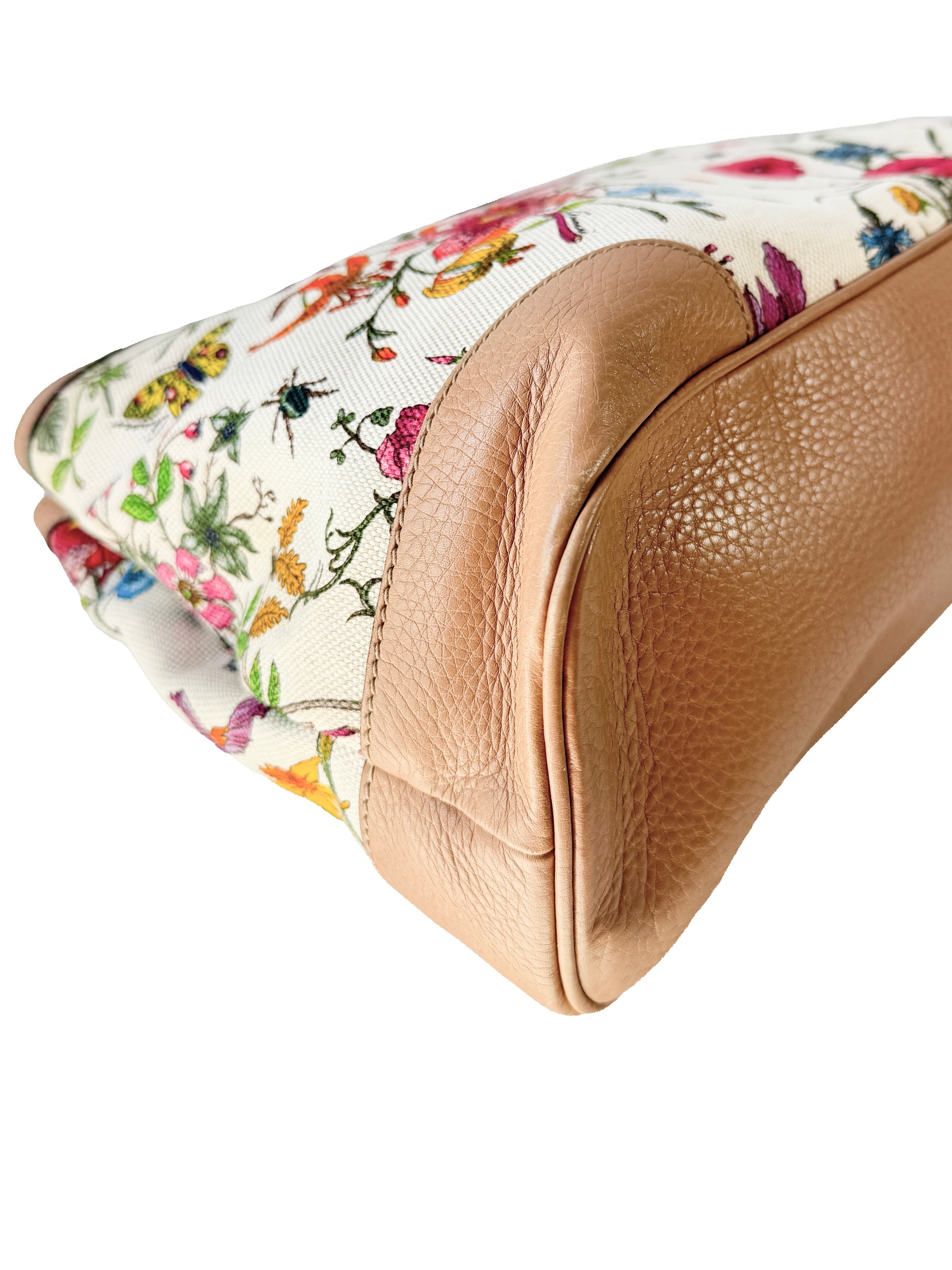 Gucci cream medium Flora tote 358470 498879