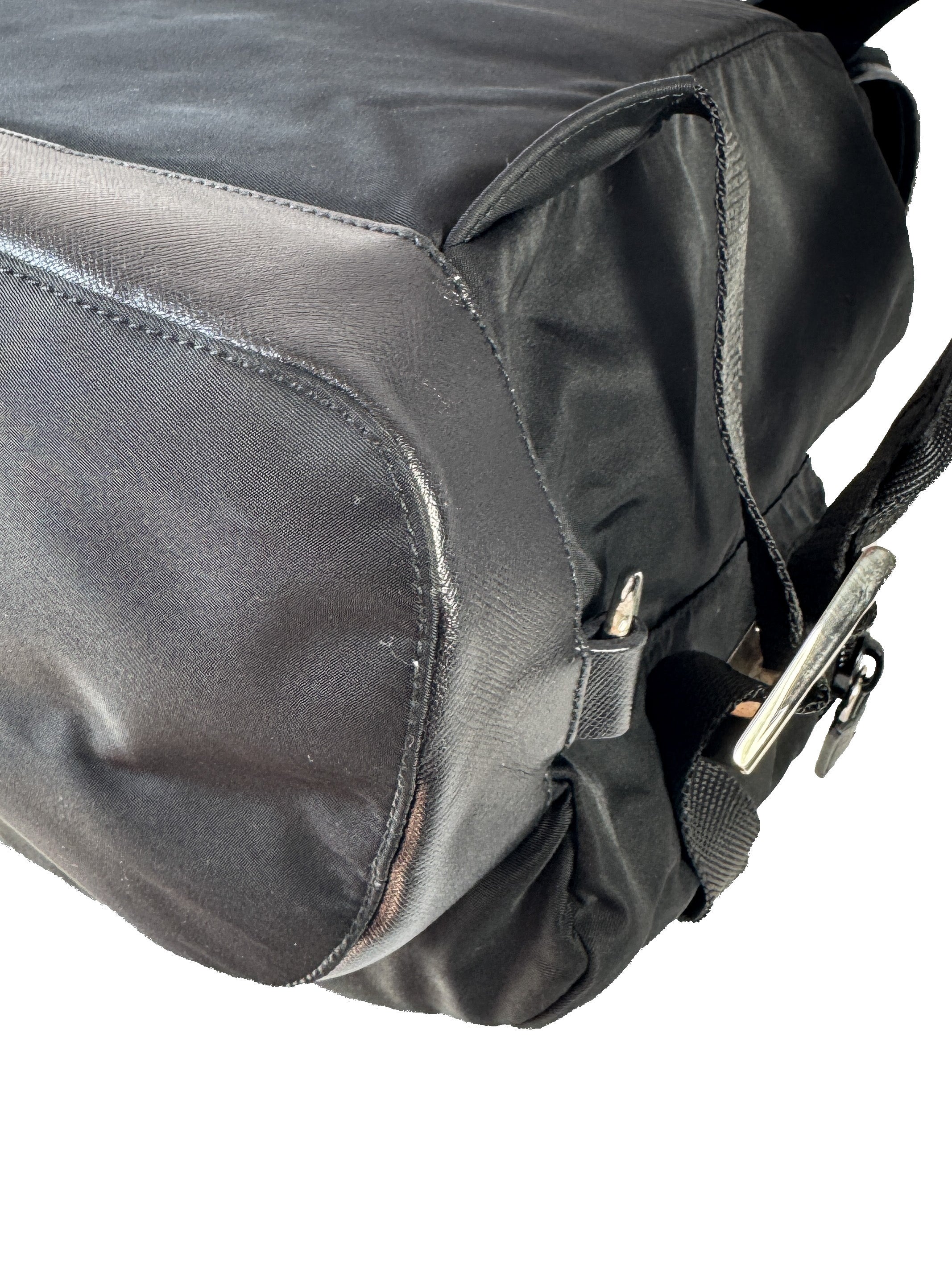 Prada Tessuto front pocket nylon black backpack 10