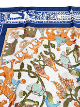 Hermès navy Early America 90cm silk scarf *as is*