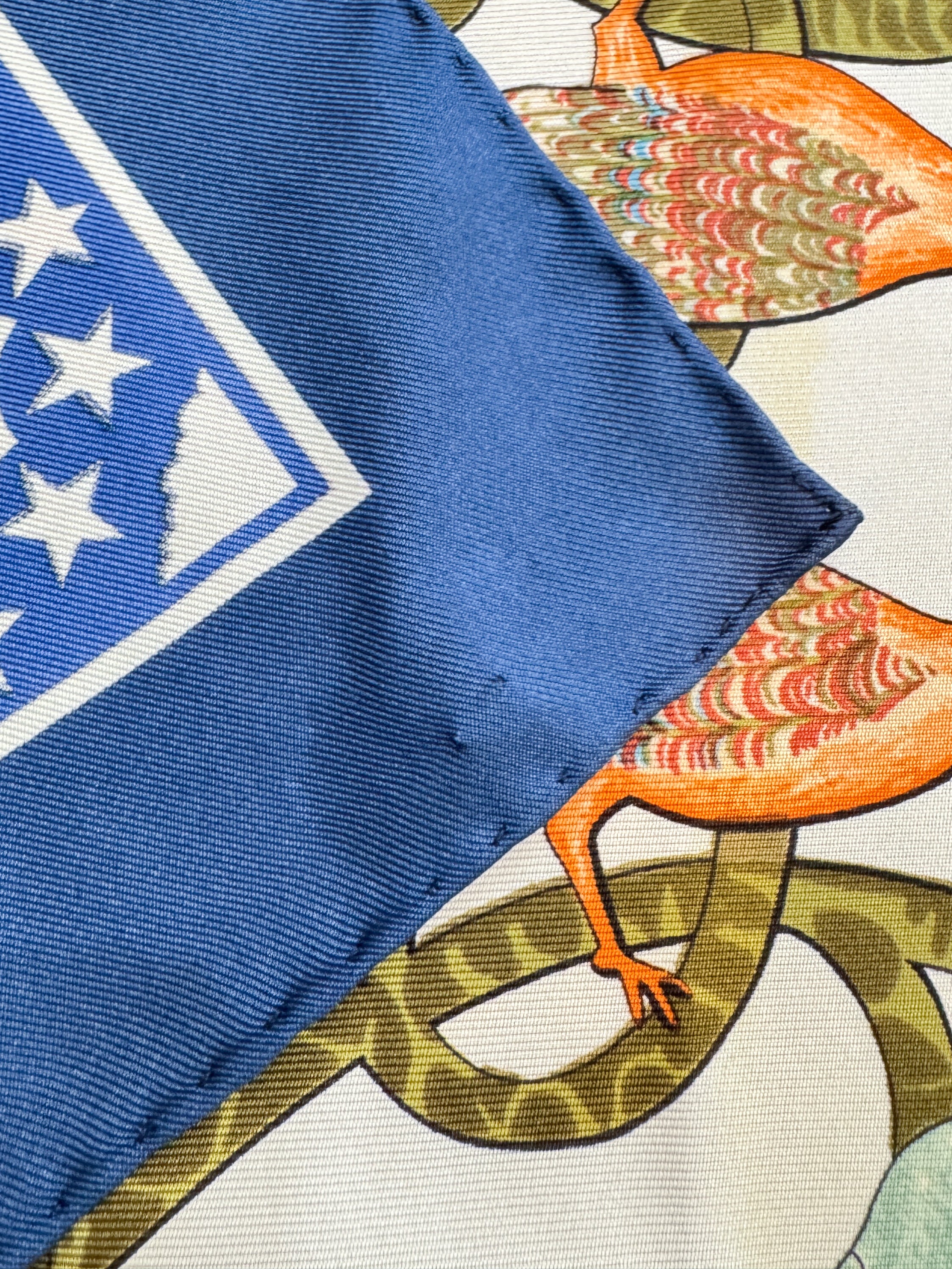 Hermès navy Early America 90cm silk scarf *as is*