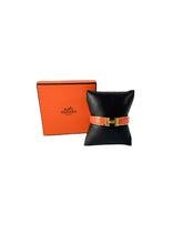 Hermès orange/gold clic H bangle GM FI 01 75