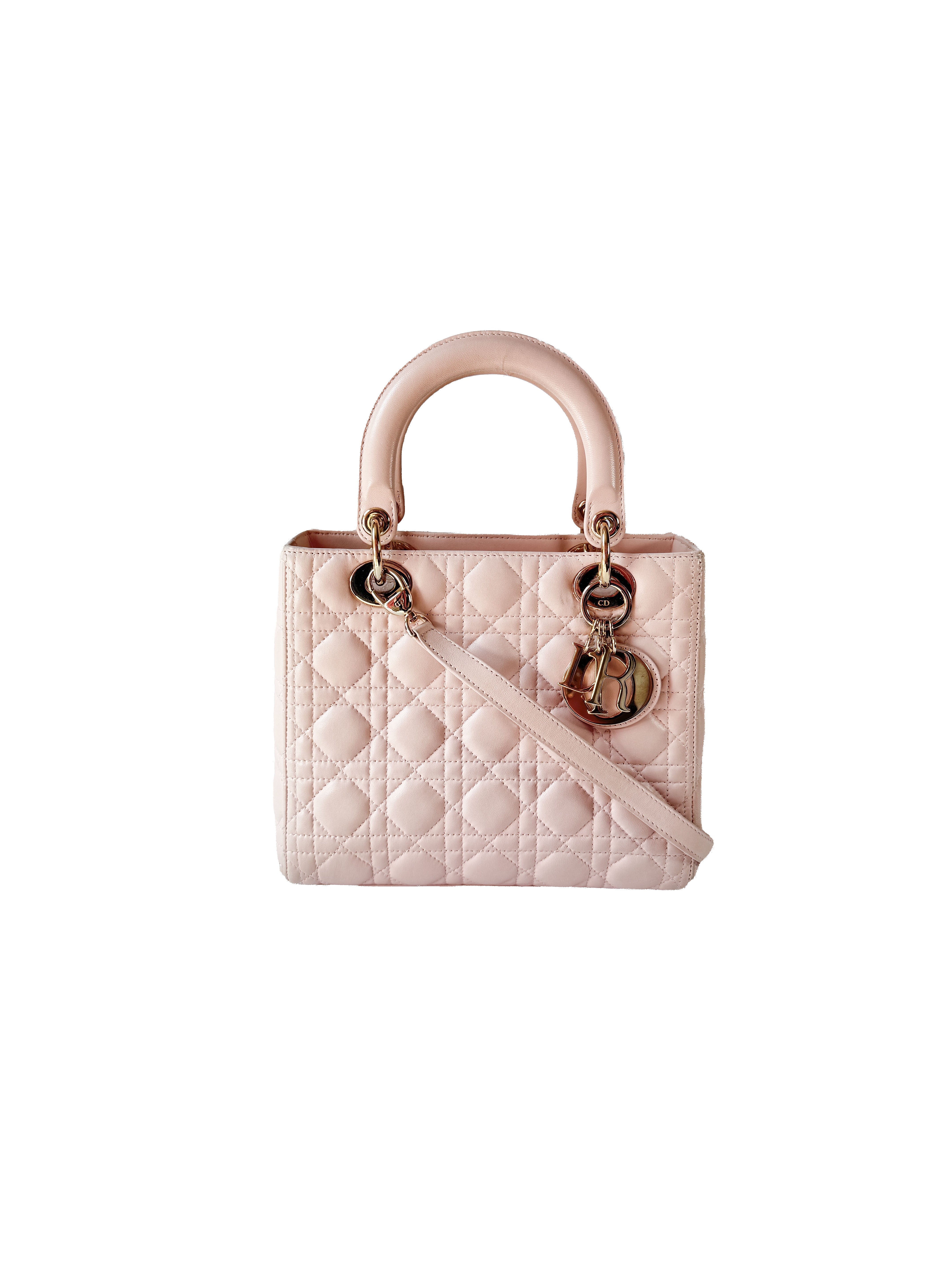 Christian Dior light pink leather medium Lady Dior 05-MA-0152