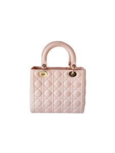 Christian Dior light pink leather medium Lady Dior 05-MA-0152