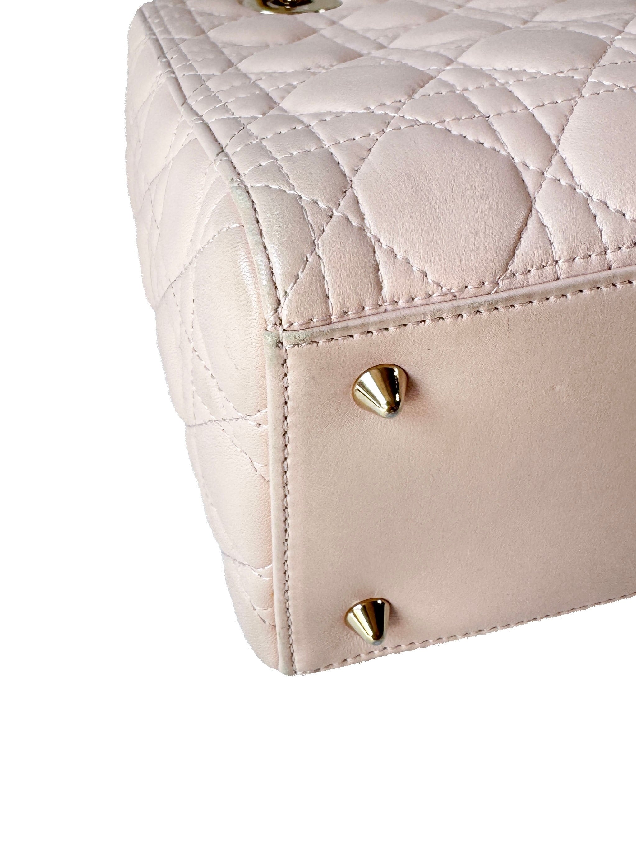 Christian Dior light pink leather medium Lady Dior 05-MA-0152