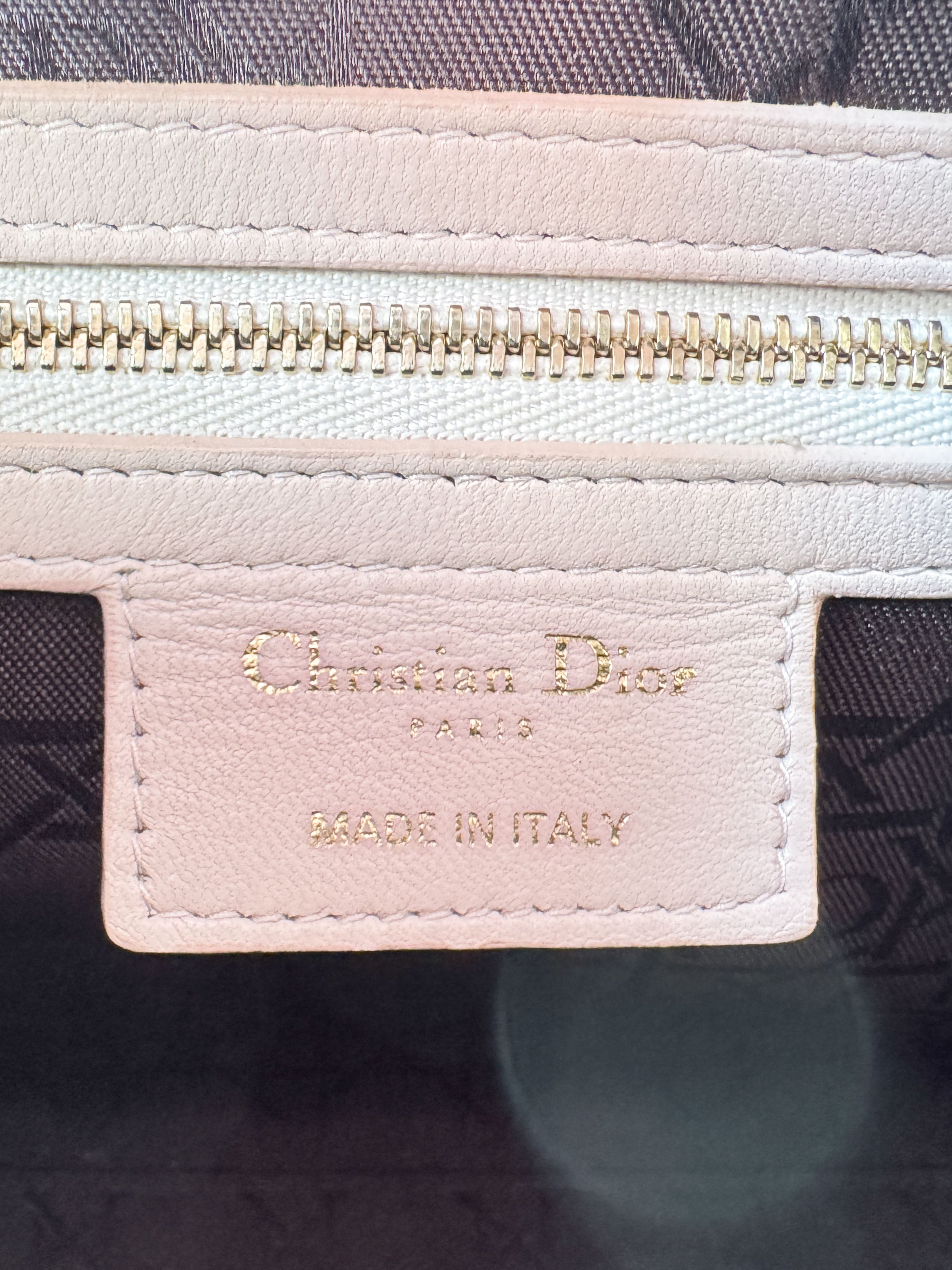 Christian Dior light pink leather medium Lady Dior 05-MA-0152