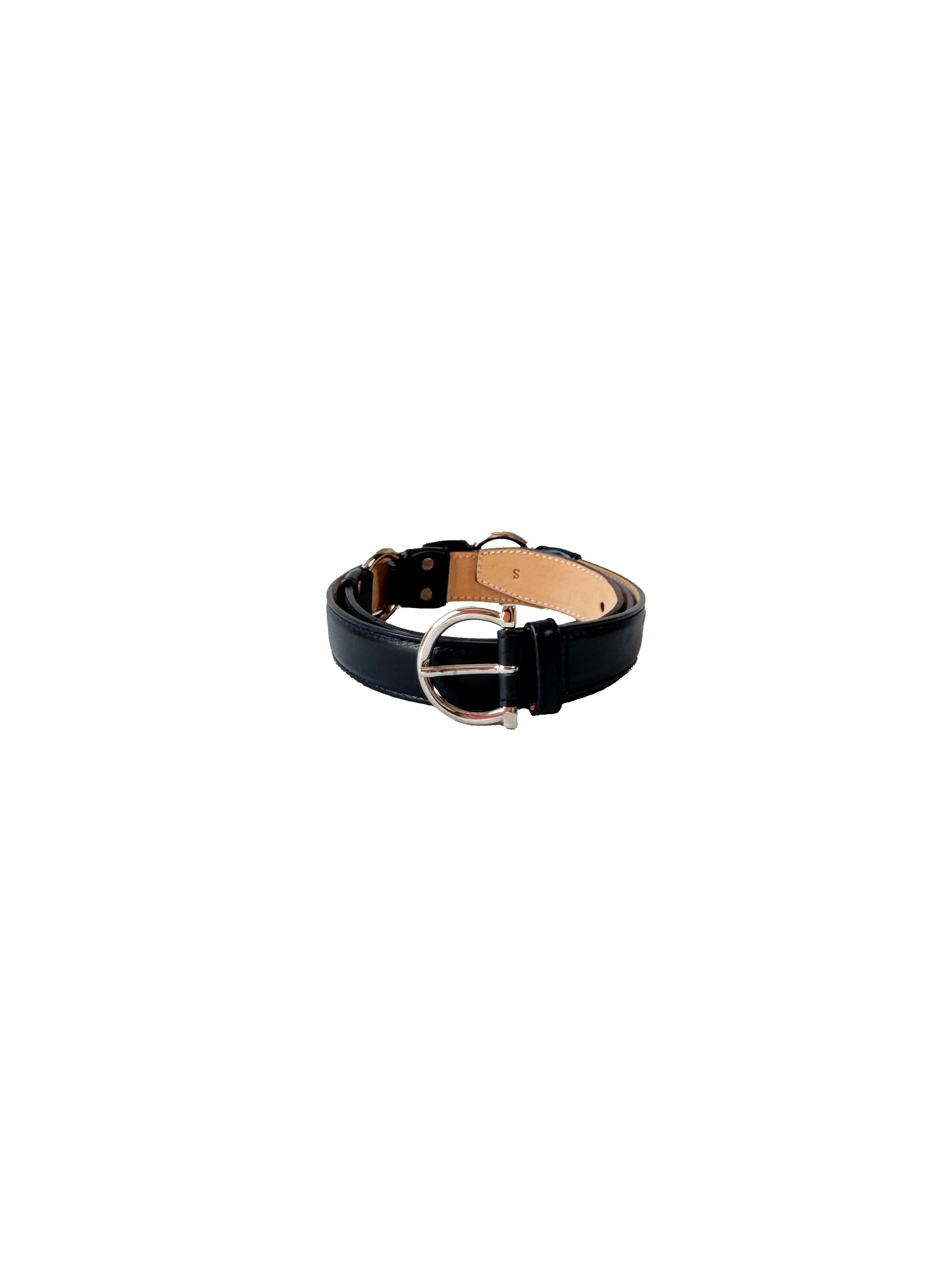 Salvatore Ferragamo black leather belt size S 23 4125