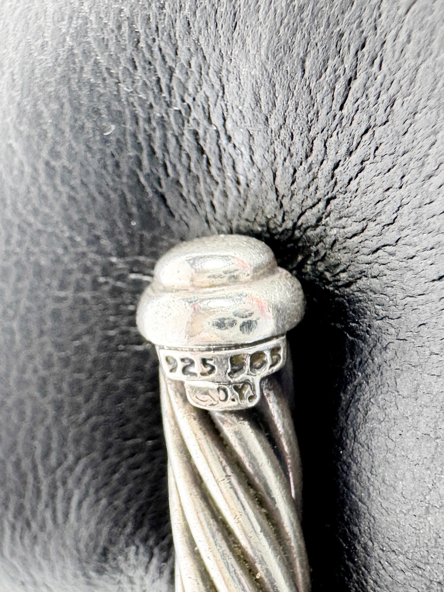 David Yurman 7MM sterling silver, gold station bracelet