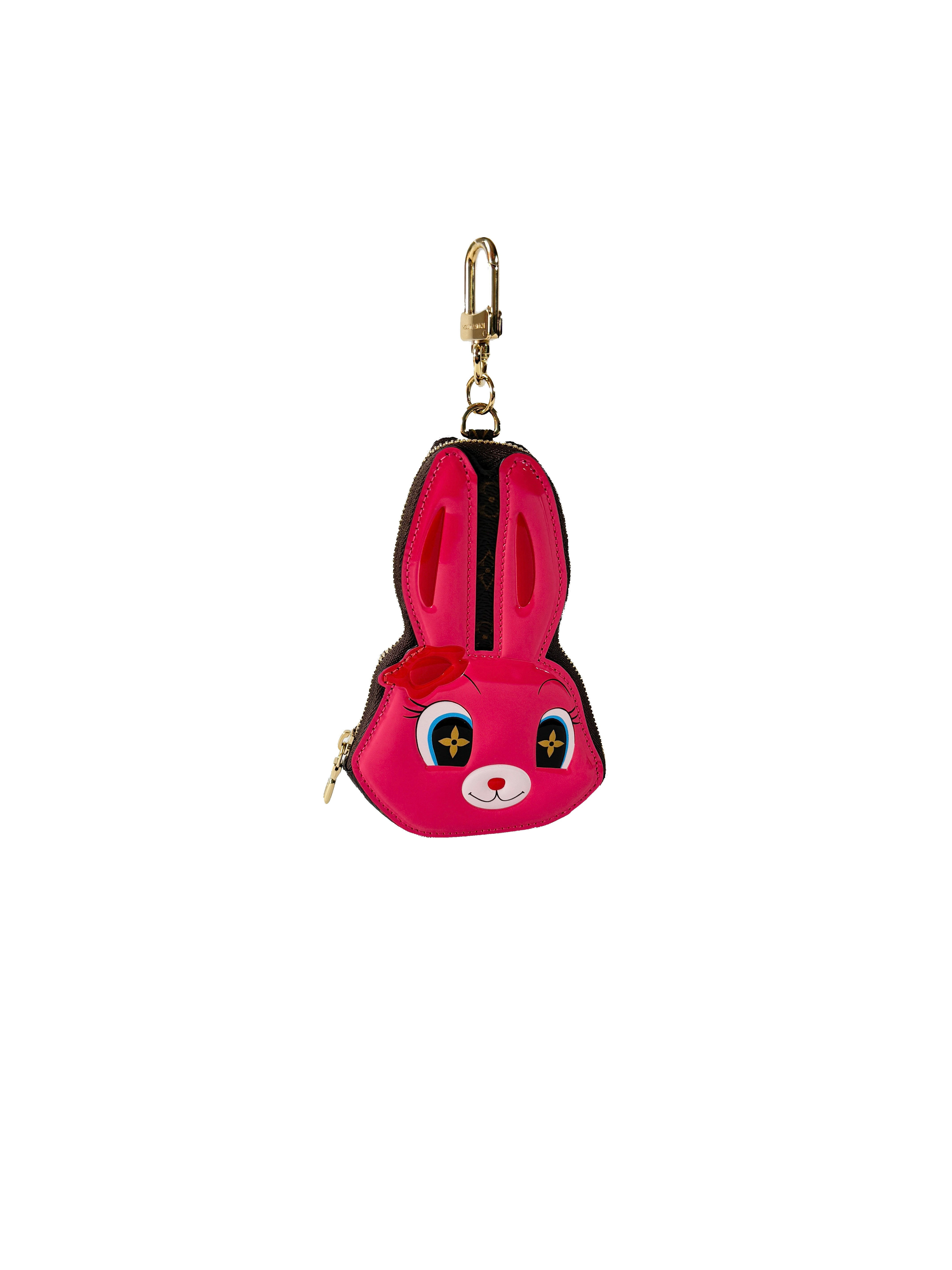 Louis Vuitton x Sun Yitian 2024 patent leather Animogram monogram rabbit keychain pouch (NFC)
