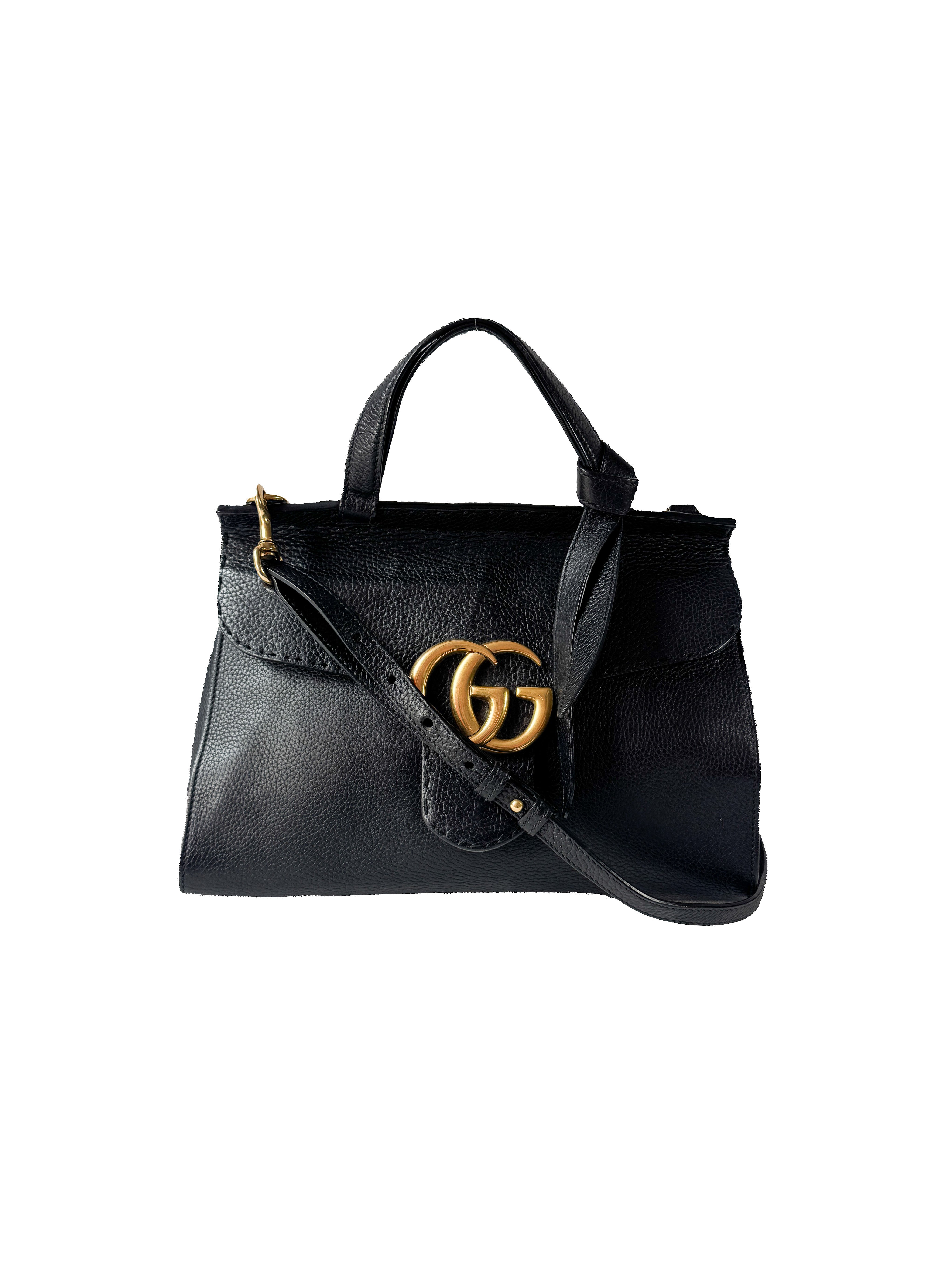 Gucci black GG Marmont top handle bag 421890498879