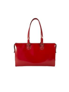 Fendi red leather zip top tote 22110 88N031 019