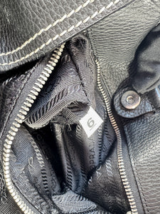 Prada black pebbled leather shoulder bag 6