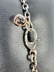 Gucci sterling silver torchon double G Marmont bracelet