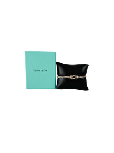 Tiffany & Co sterling silver double rope love knot bracelet
