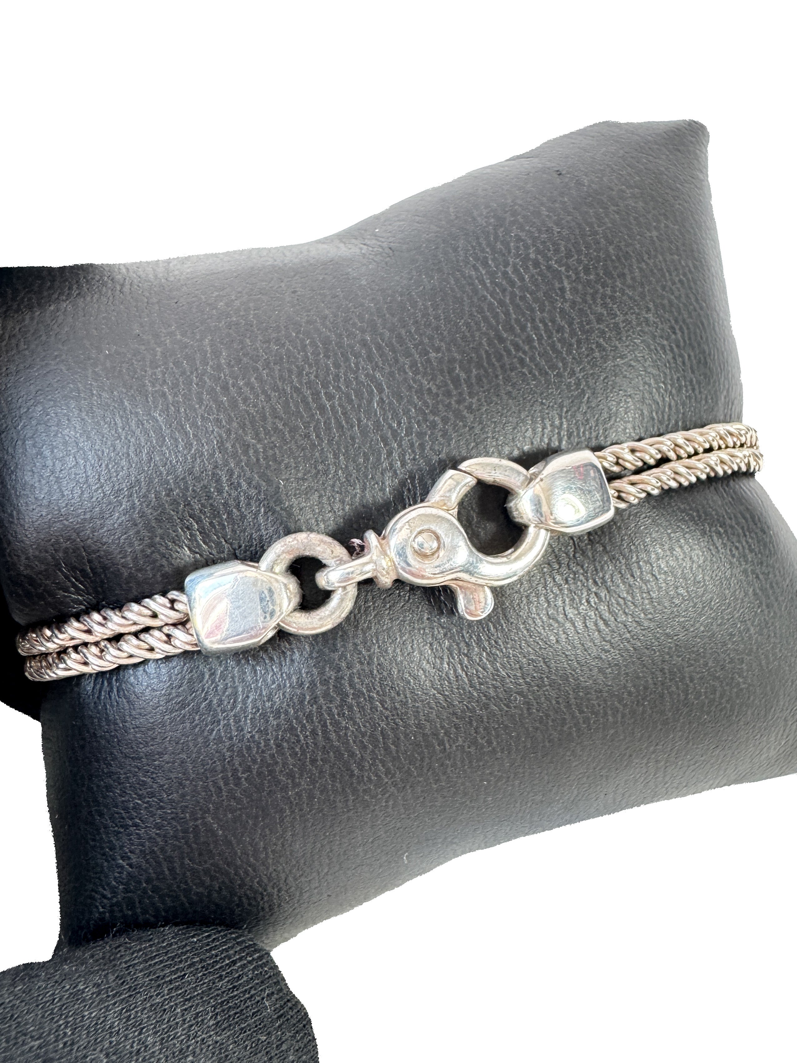 Tiffany & Co sterling silver double rope love knot bracelet