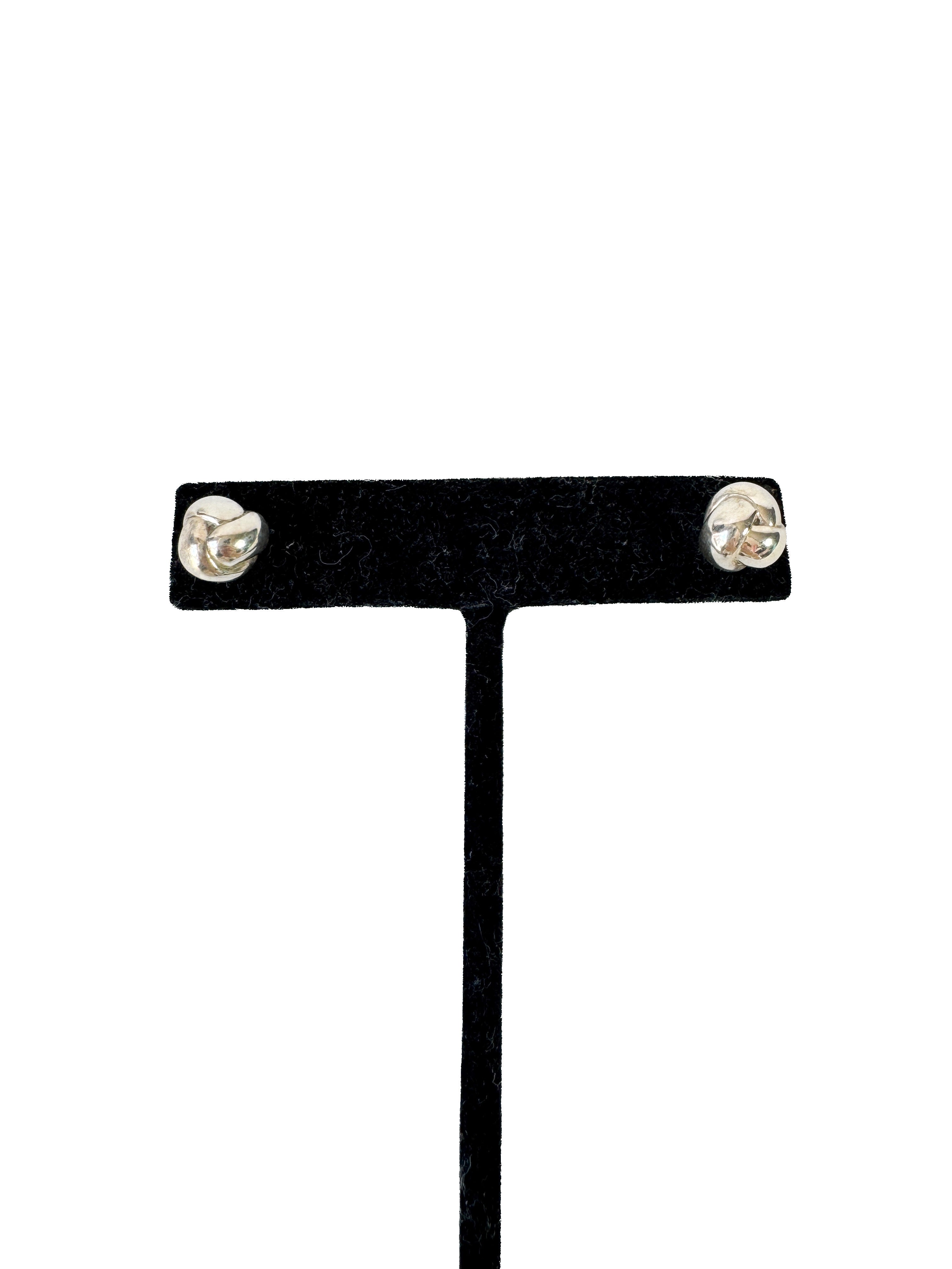Tiffany & Co sterling silver double knot stud earrings
