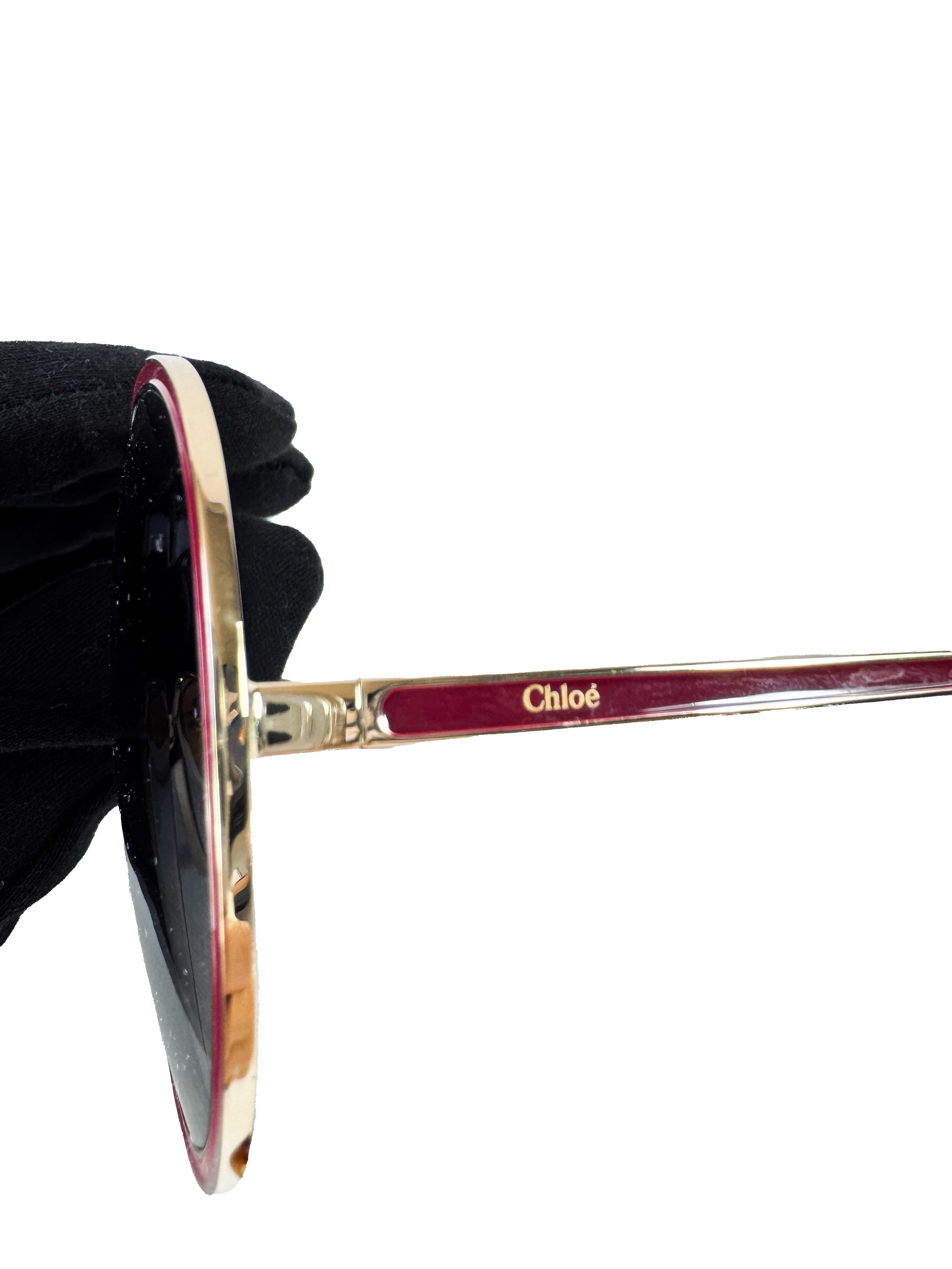 Chloé hot pink/gold sunglasses CH0099S *case*