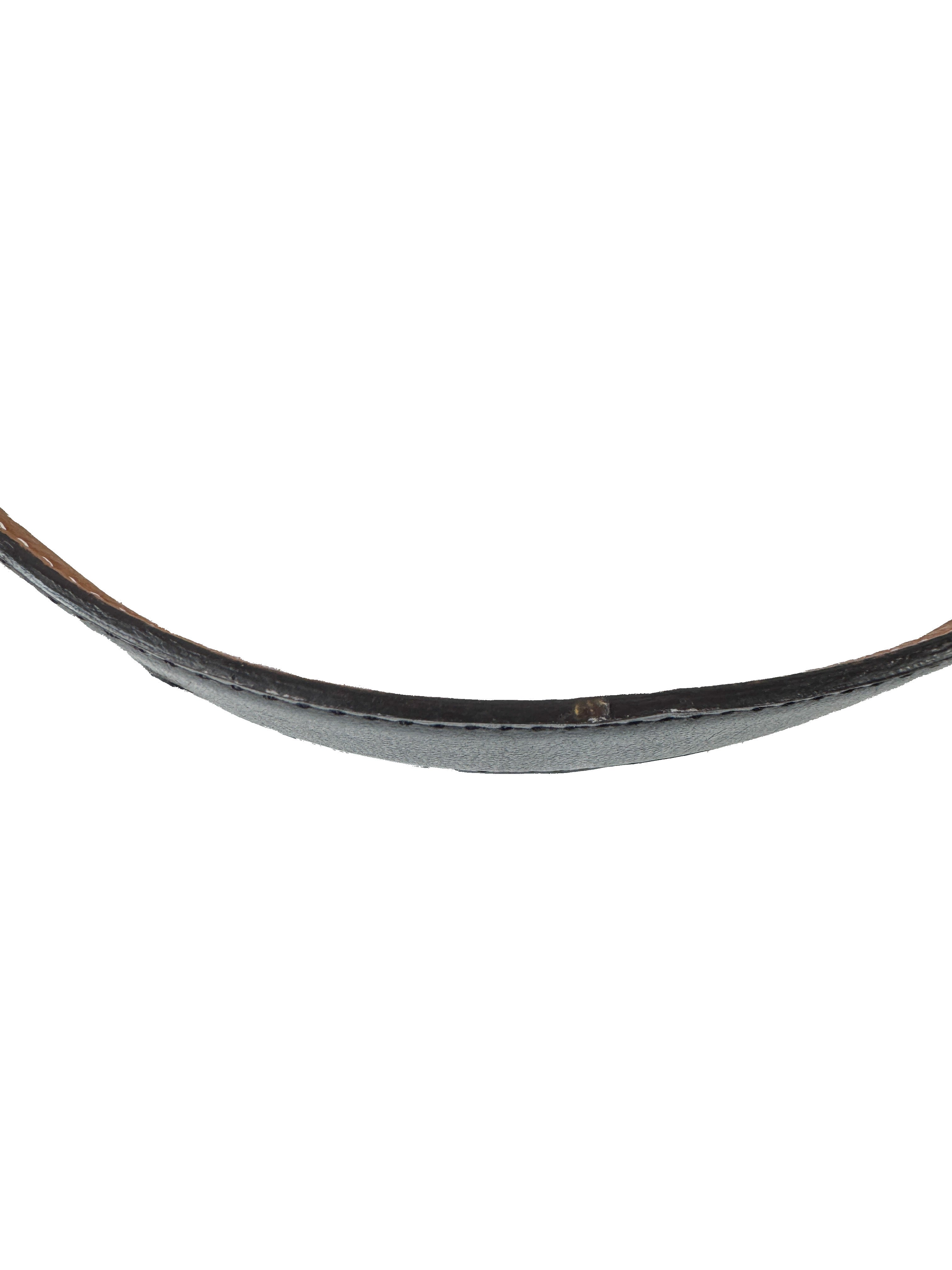 Hermès black/brown leather reversible Constance Martelee belt size 110 W