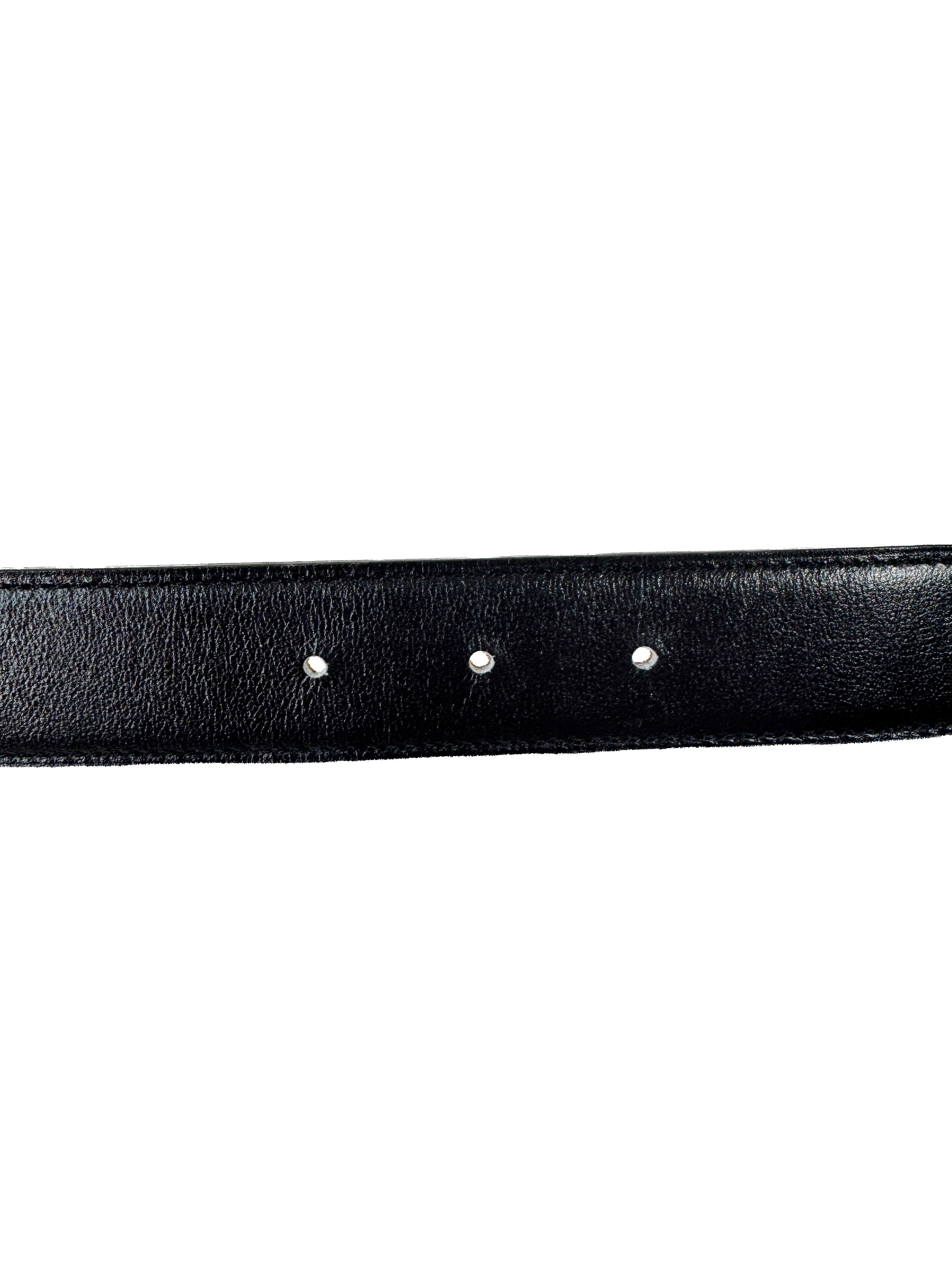 Hermès black/brown leather reversible Constance Martelee belt size 110 W
