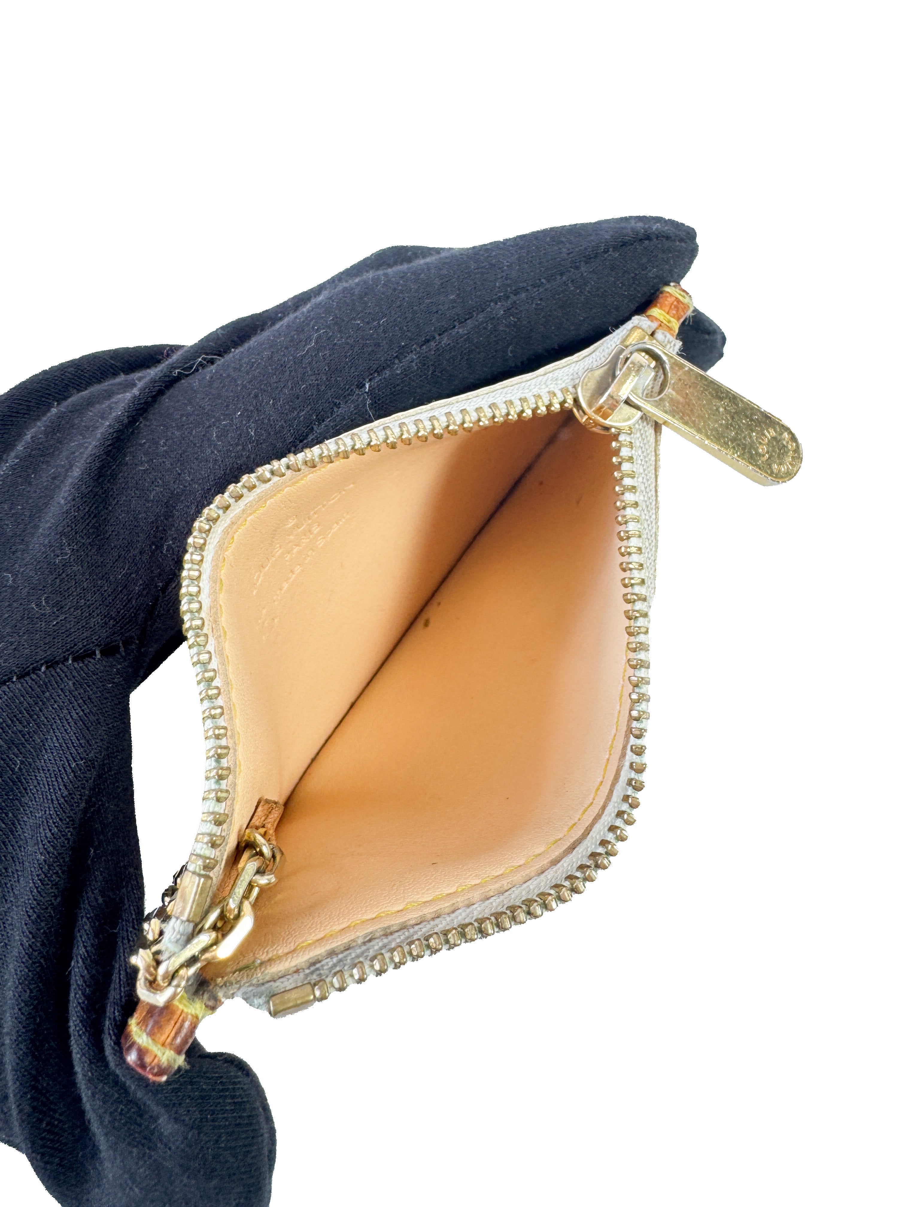 Louis Vuitton monogram white multicolor Murakami Takashi key pouch CA0043