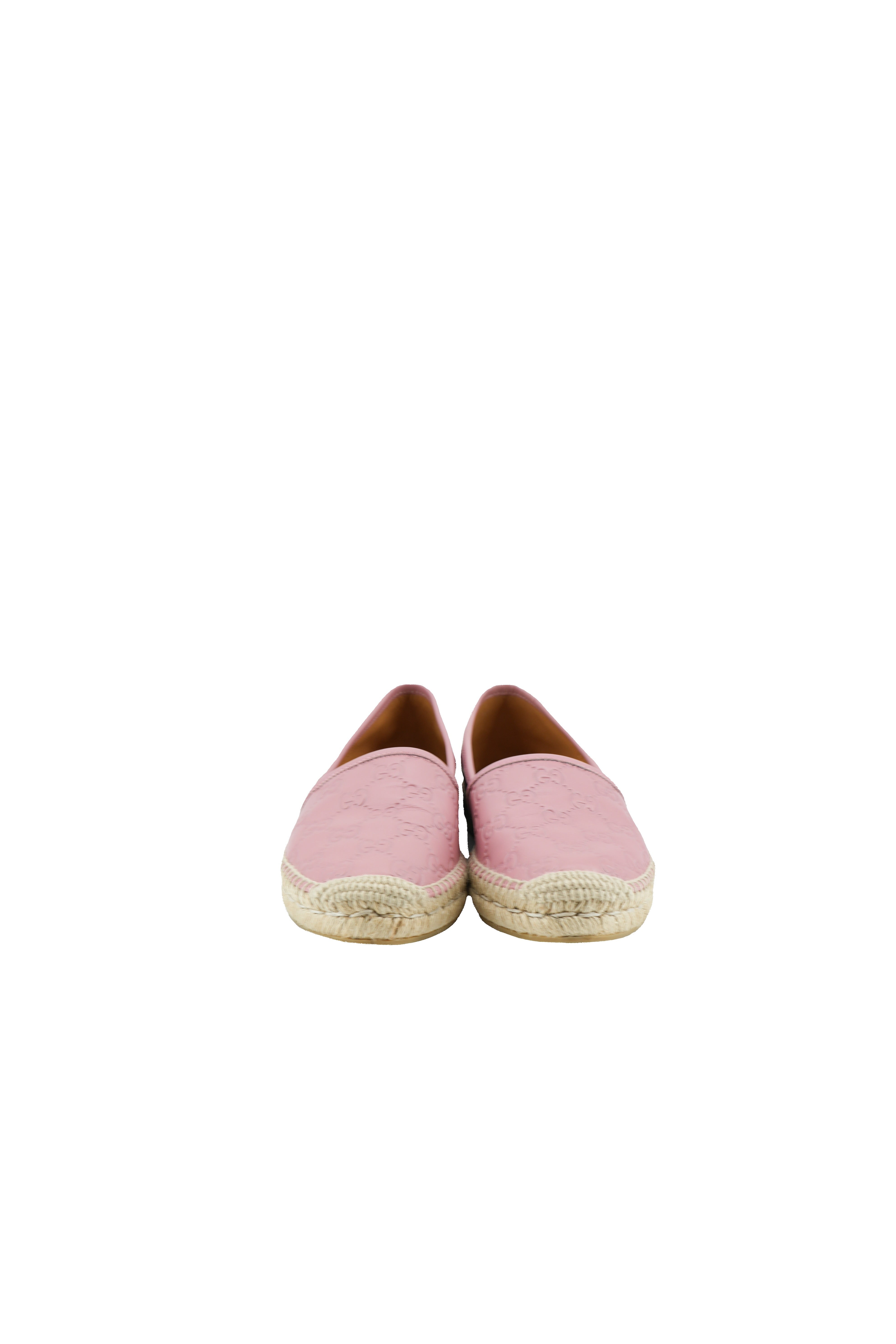 Gucci GG signature pink leather espadrilles 38.5