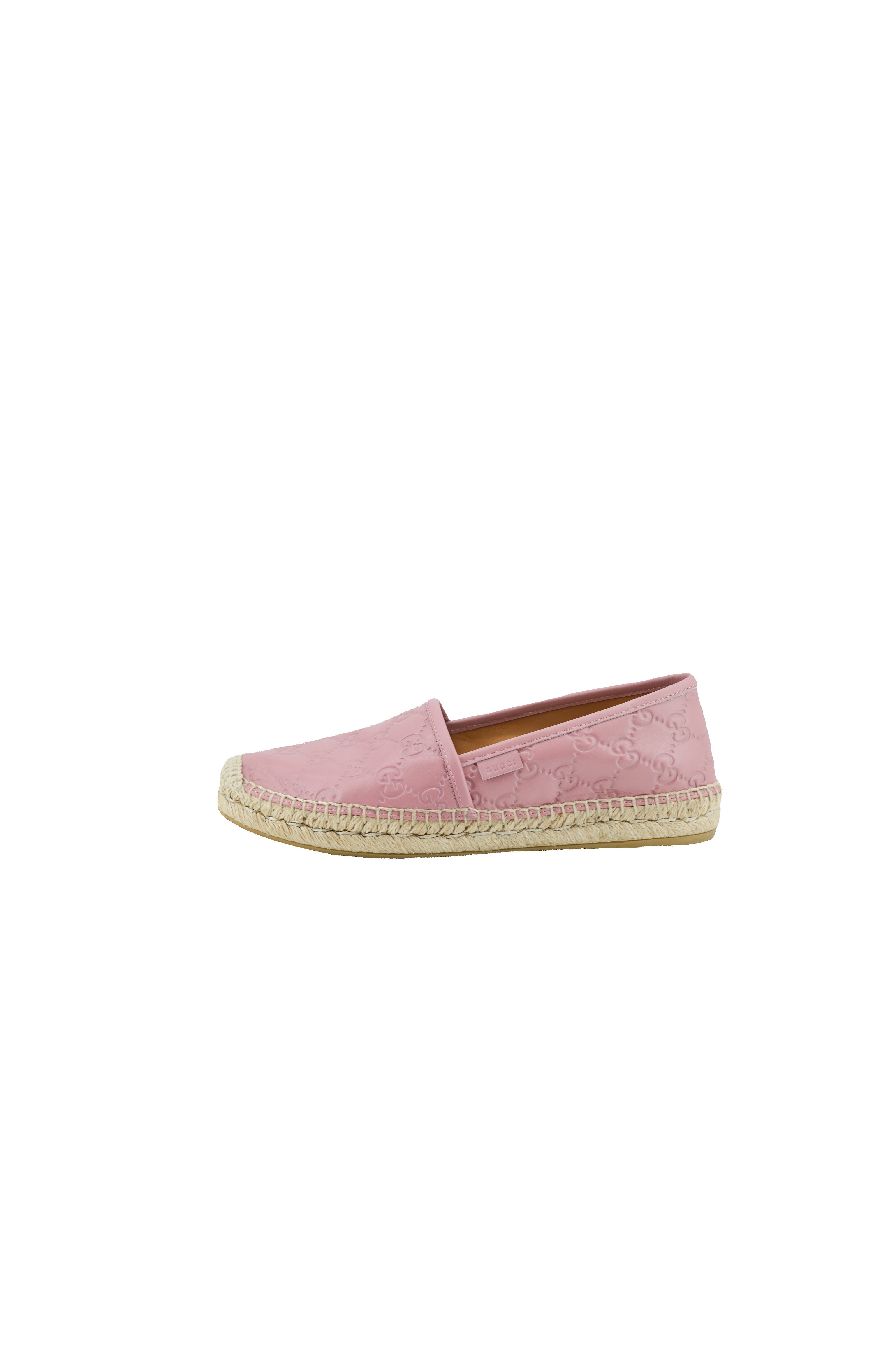 Gucci GG signature pink leather espadrilles 38.5