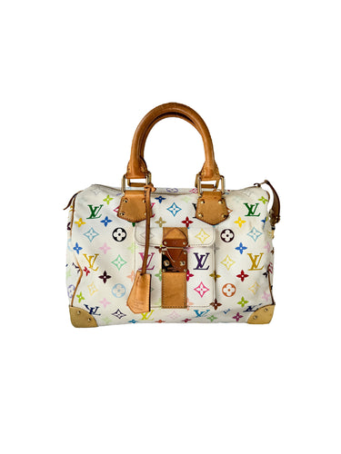 Louis Vuitton white multicolor Speedy 30 SP1005