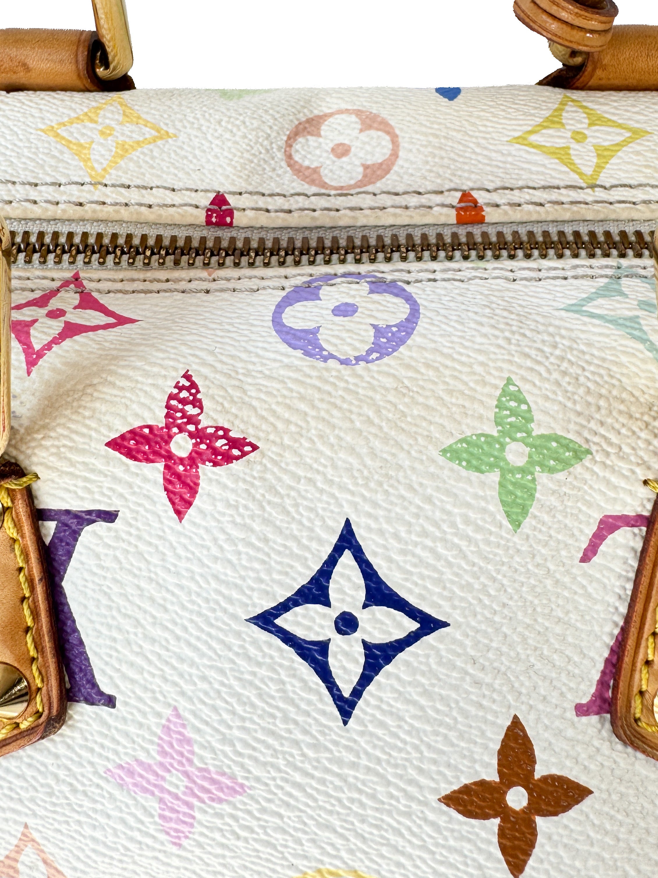 Louis Vuitton white multicolor Speedy 30 SP1005